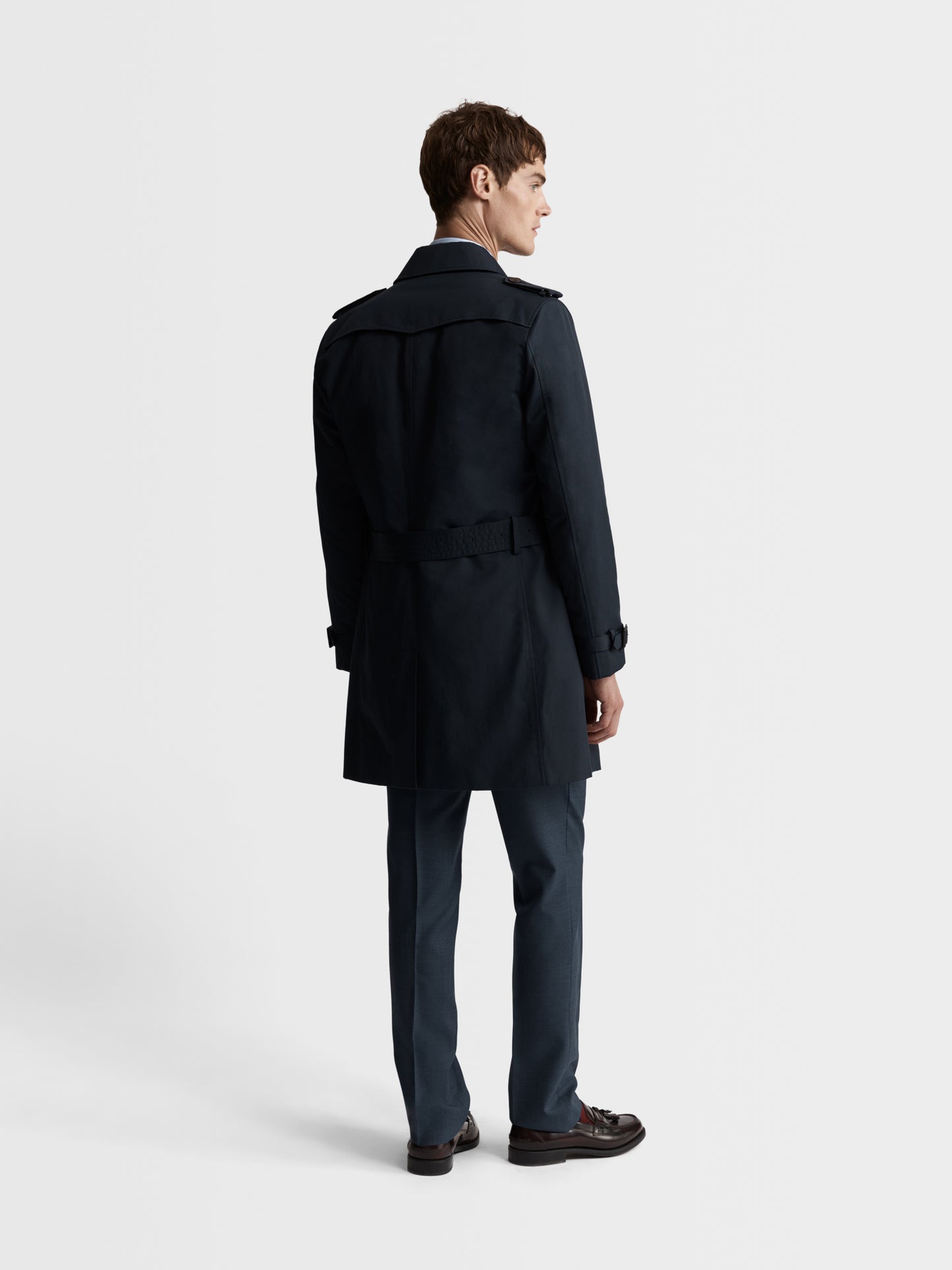 Image 5 of Murray Navy Cotton Blend Trench Coat