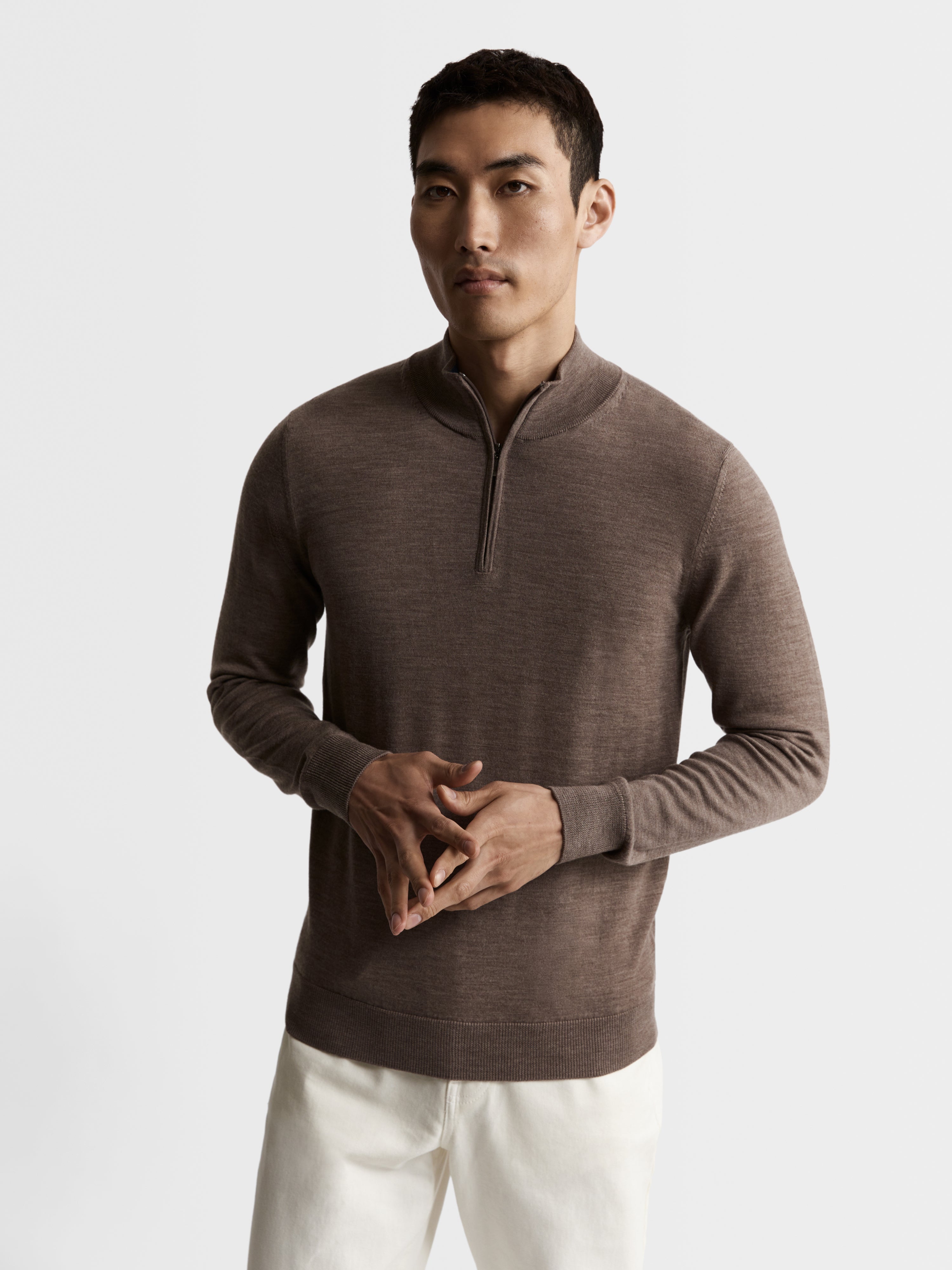 Merino half store zip sweater