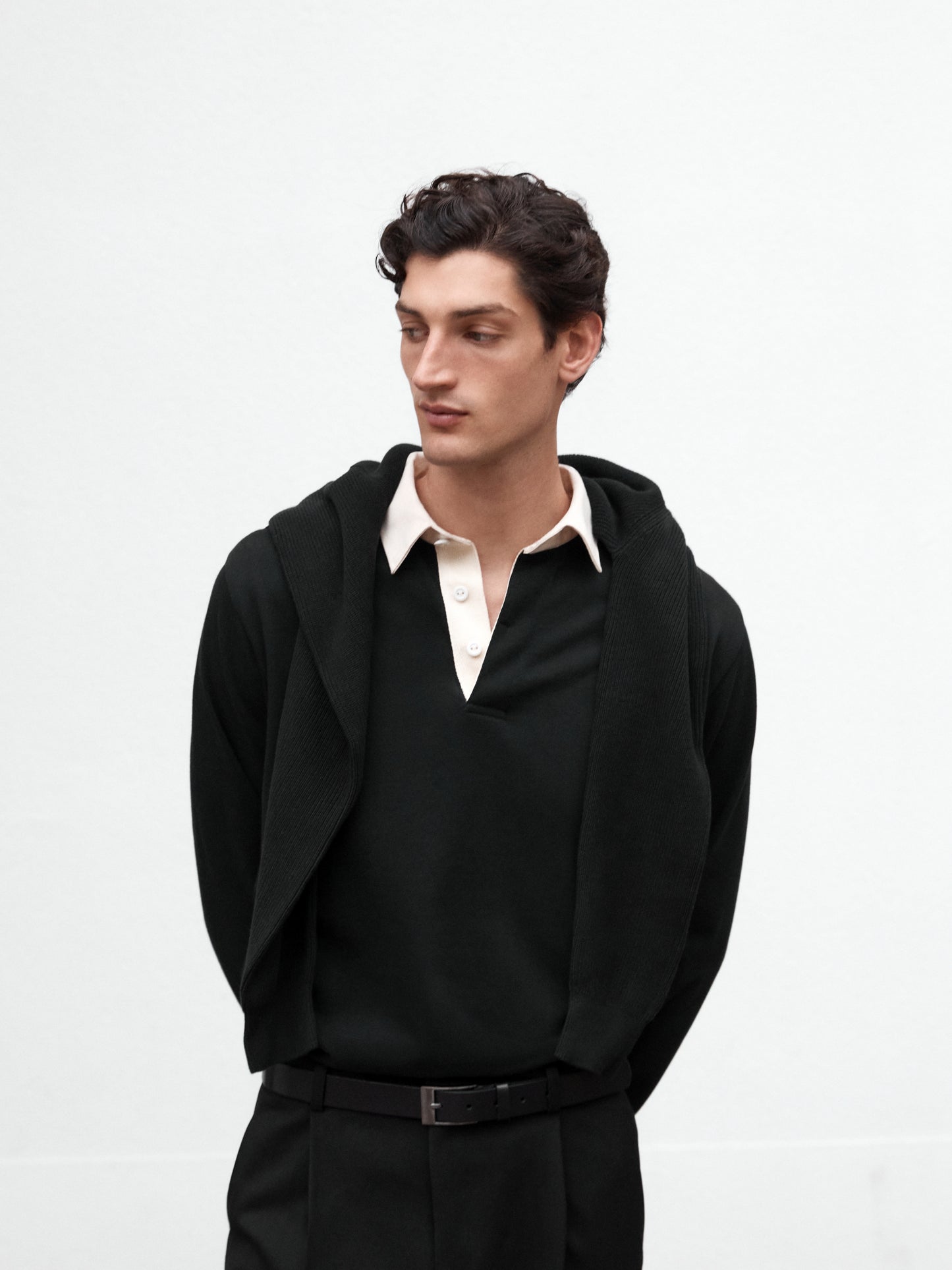 Cotton Rugby Shirt in Black