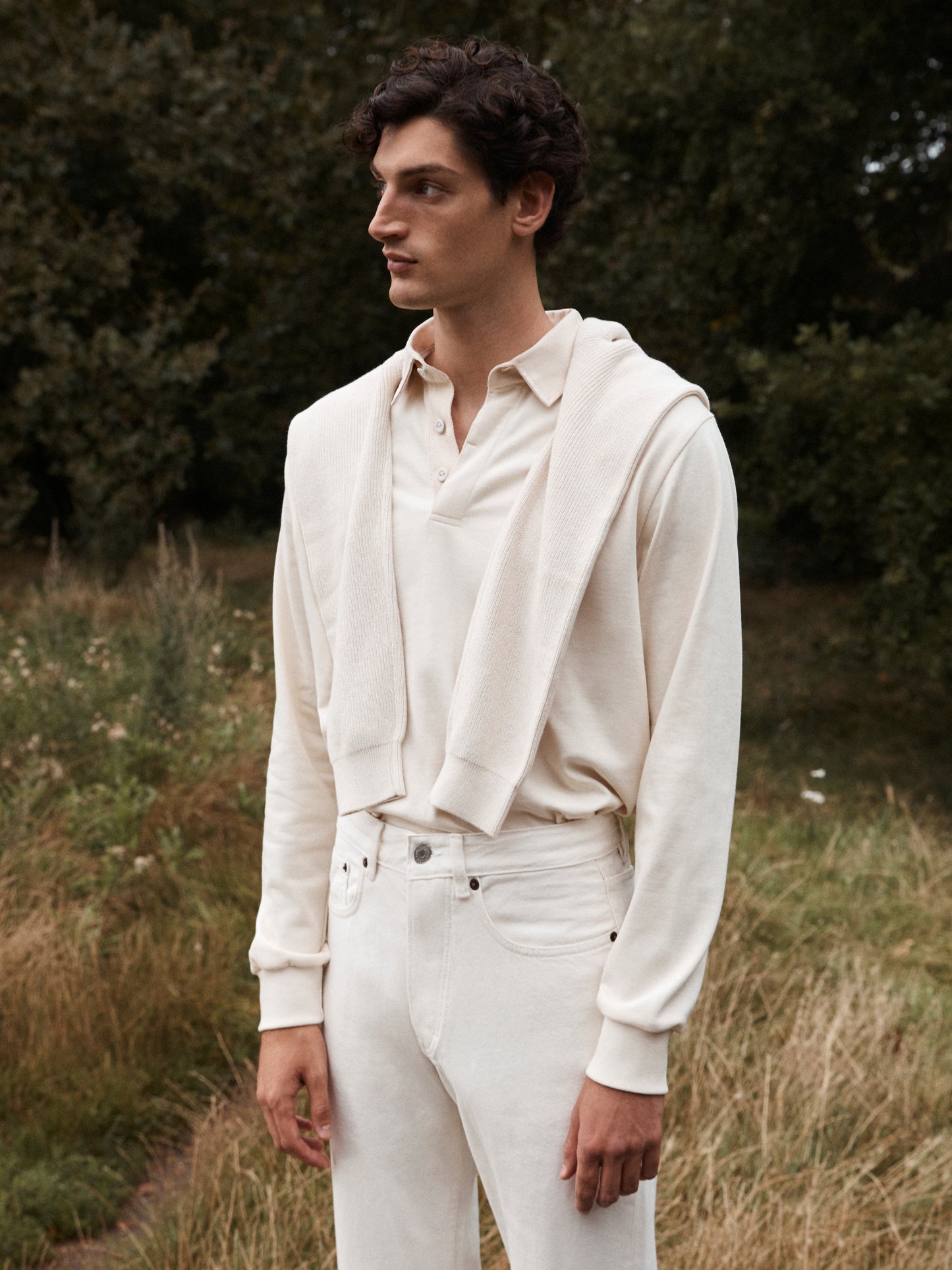 Cotton Rugby Shirt in Off-White