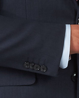 The Lancaster Regular Fit Navy Blue Sharkskin Jacket