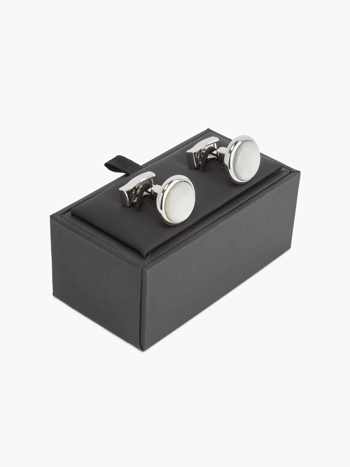 Pearl Effect Cufflinks - Silver