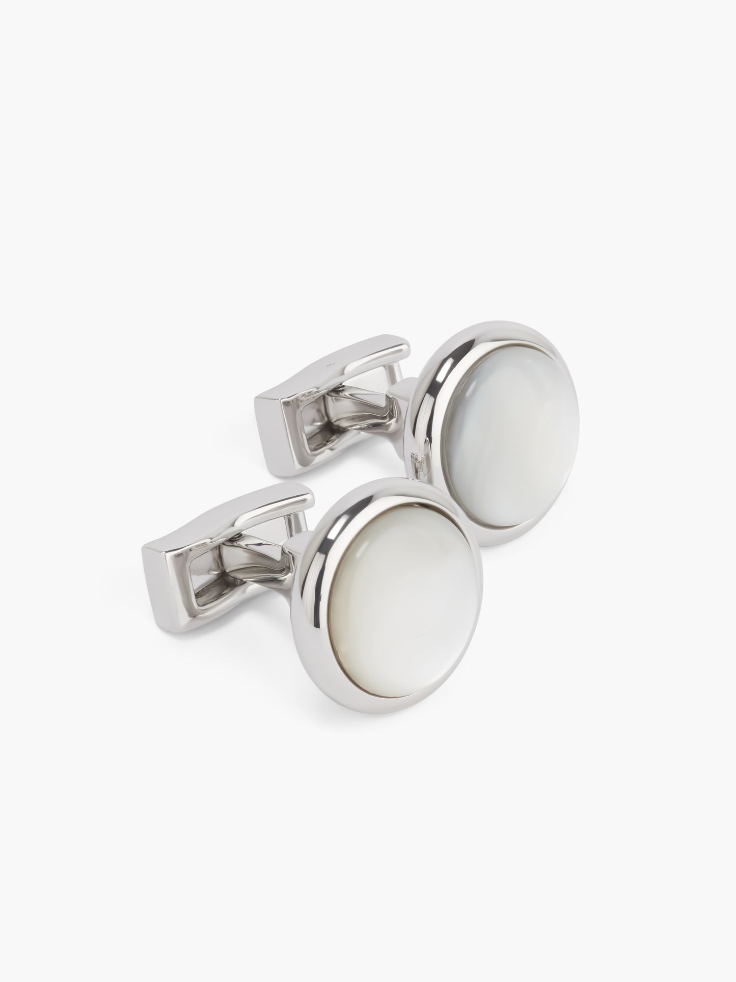 Pearl Effect Cufflinks - Silver