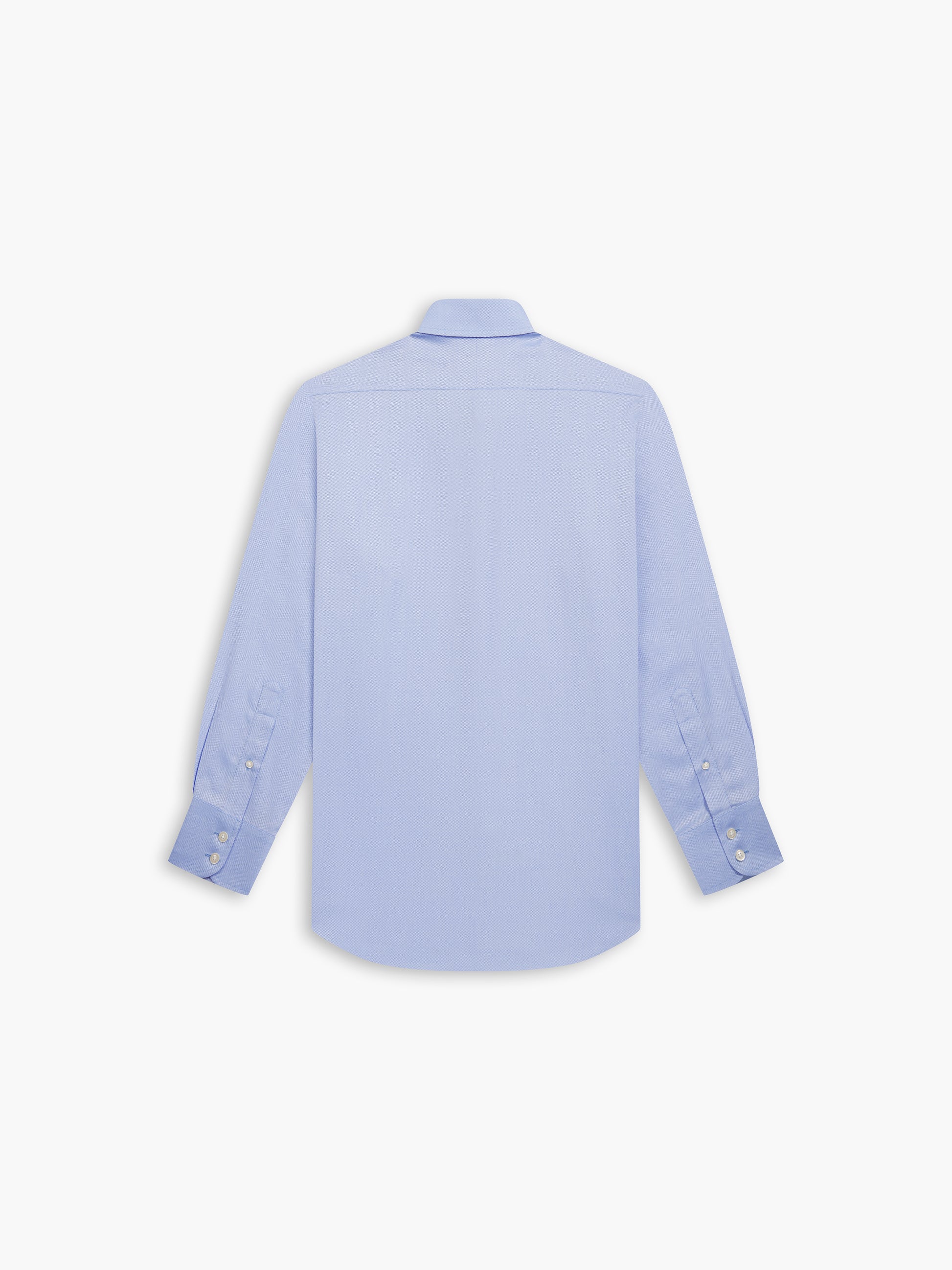 Image 4 of Non-Iron Blue Plain Royal Oxford Slim Fit Single Cuff Classic Collar Shirt