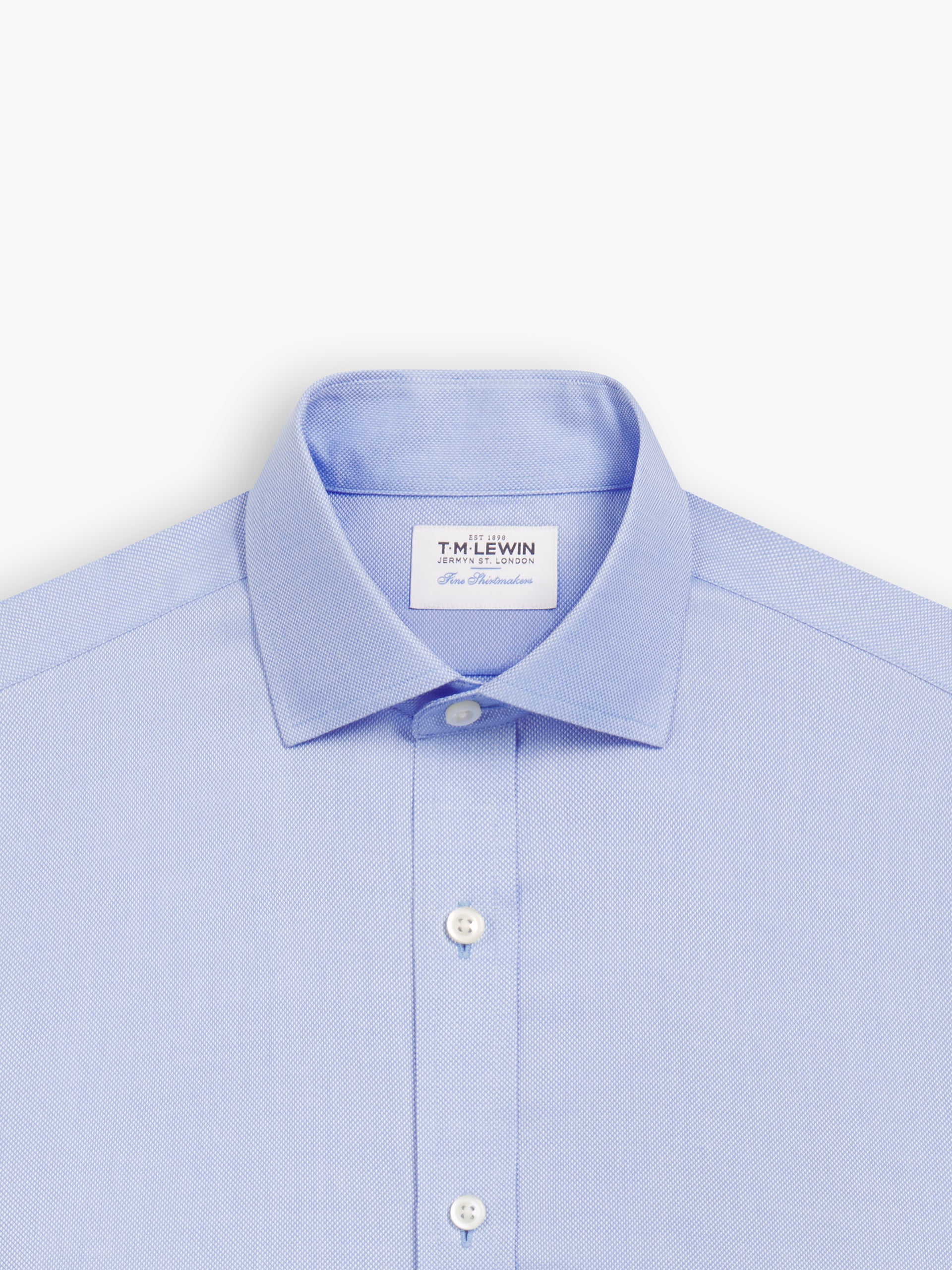 White Oxford Fitted Double Cuff Classic Collar Shirt – tmlewinuk