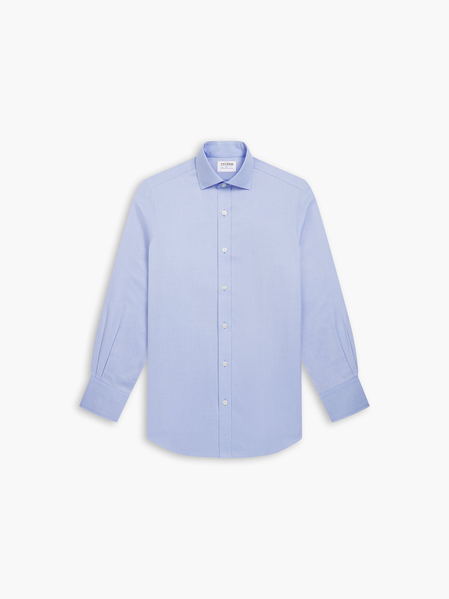 Image 2 of Non-Iron Blue Royal Oxford Fitted Single Cuff Classic Collar Shirt