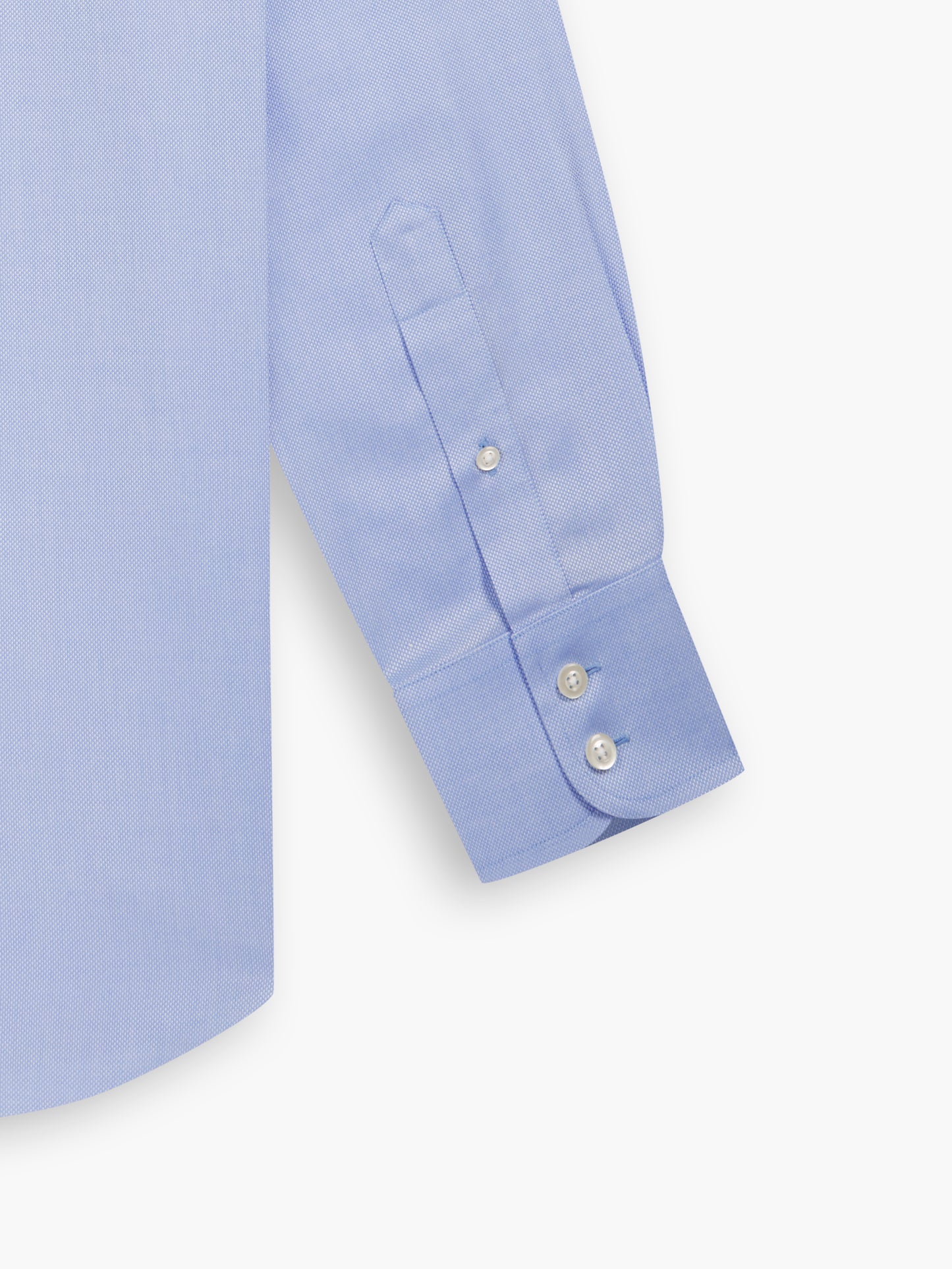 Image 3 of Non-Iron Blue Plain Royal Oxford Slim Fit Single Cuff Classic Collar Shirt