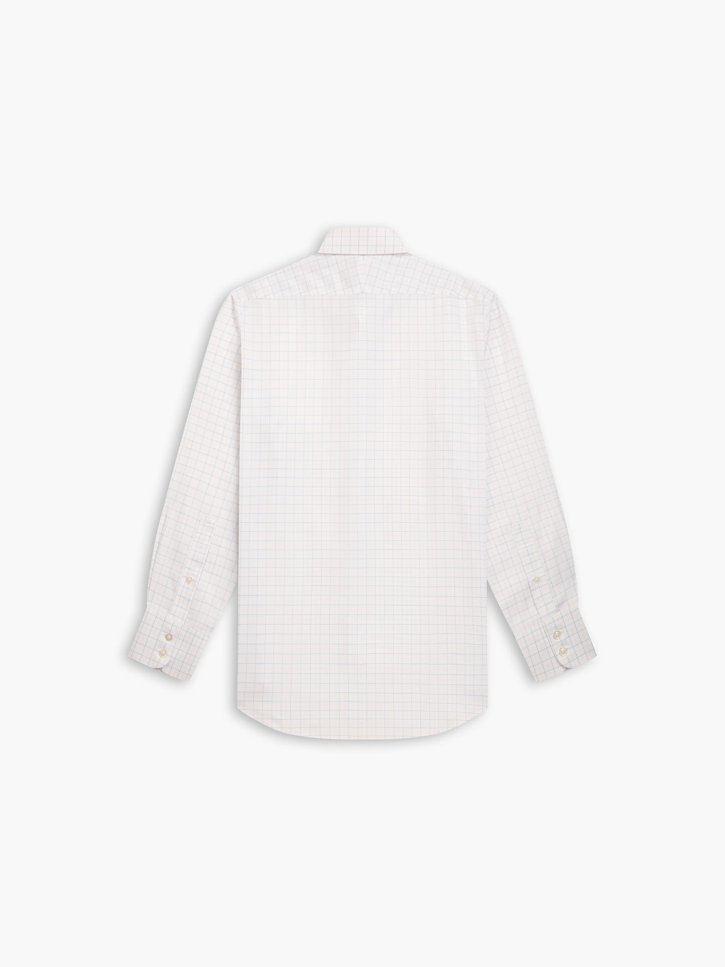 Image 4 of Non-Iron Blue & Pink Double Check Oxford Regular Fit Single Cuff Classic Collar Shirt
