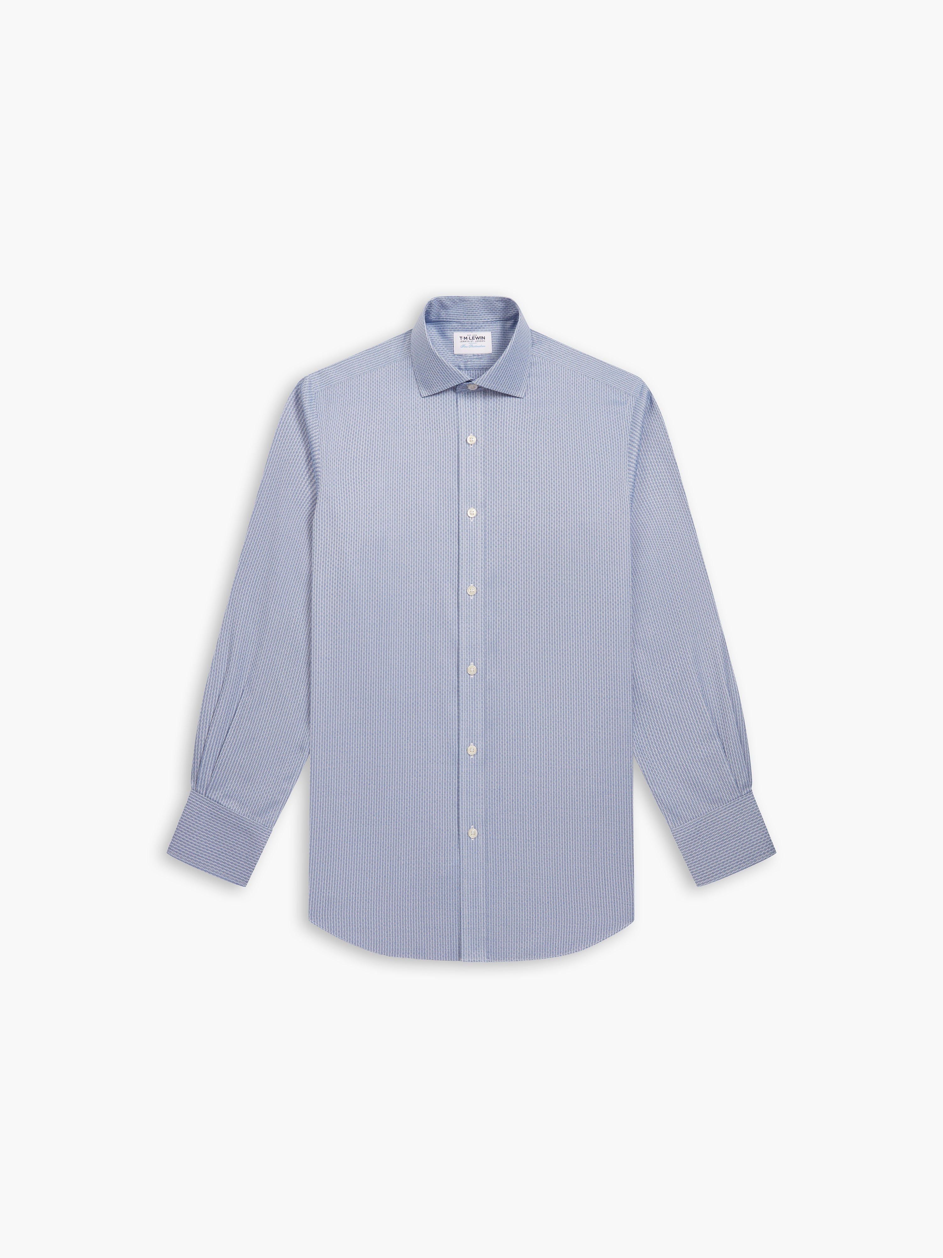 Non-Iron Navy Blue Brick Geometric Dobby Regular Fit Single