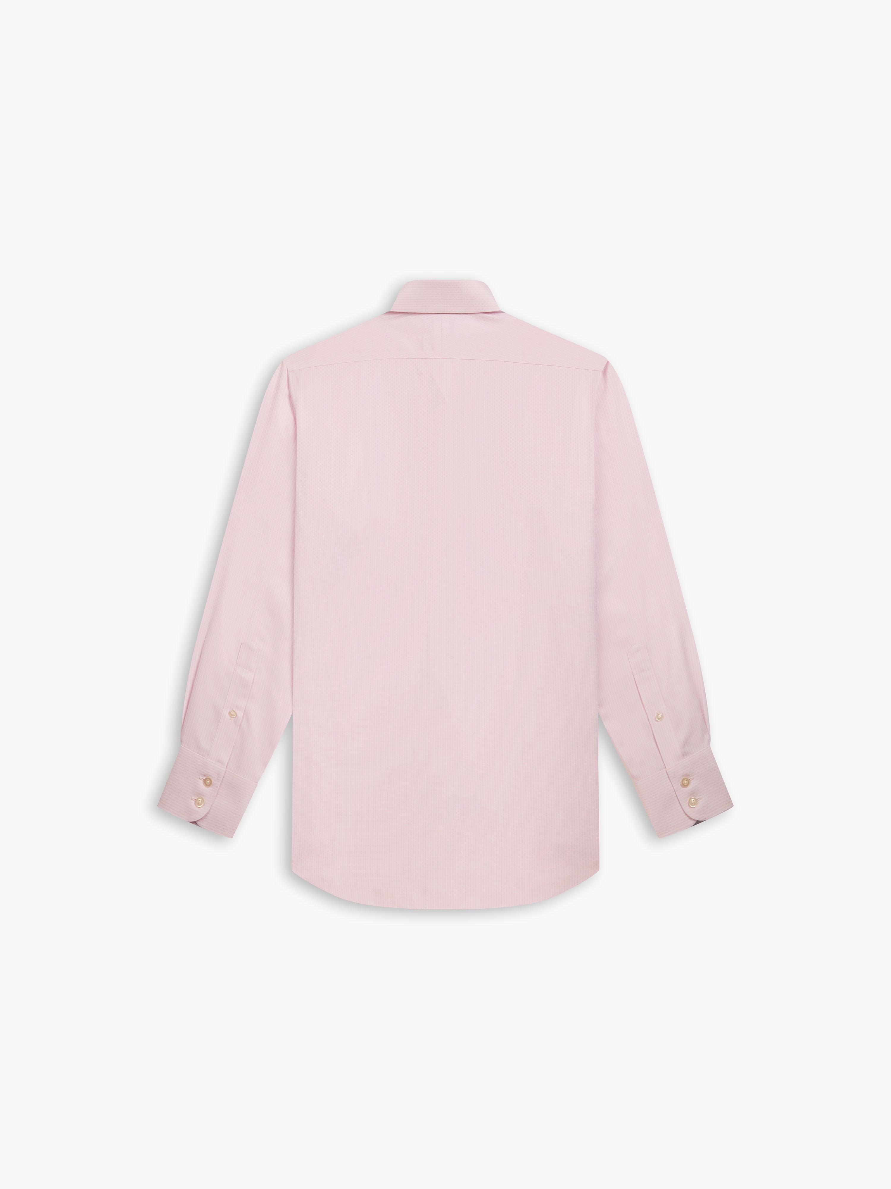 Non-Iron Pink Brick Geometric Dobby Slim Fit Single Cuff