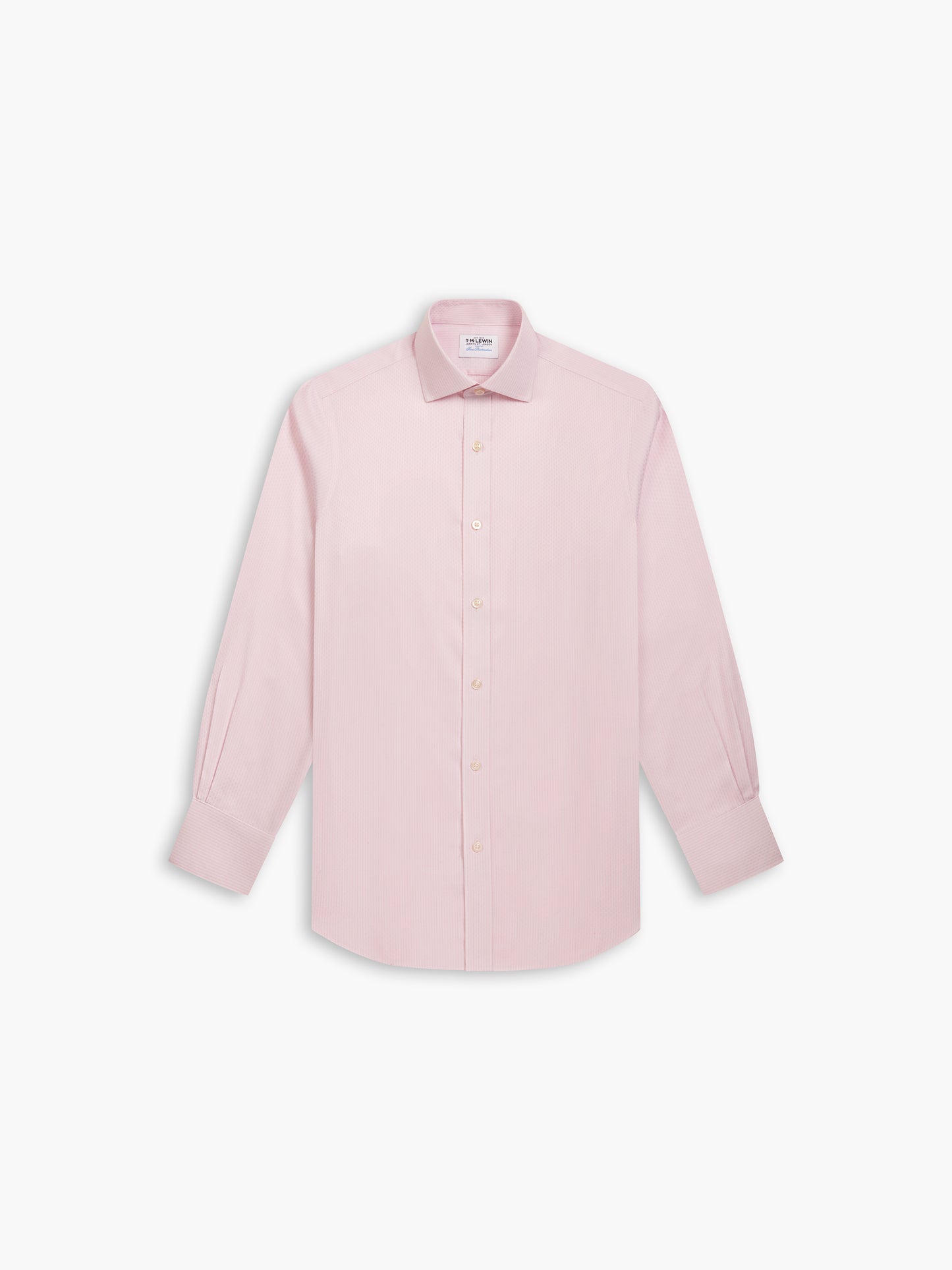 Image 2 of Non-Iron Pink Brick Geometric Dobby Super Fitted Single Cuff Classic Collar Shirt
