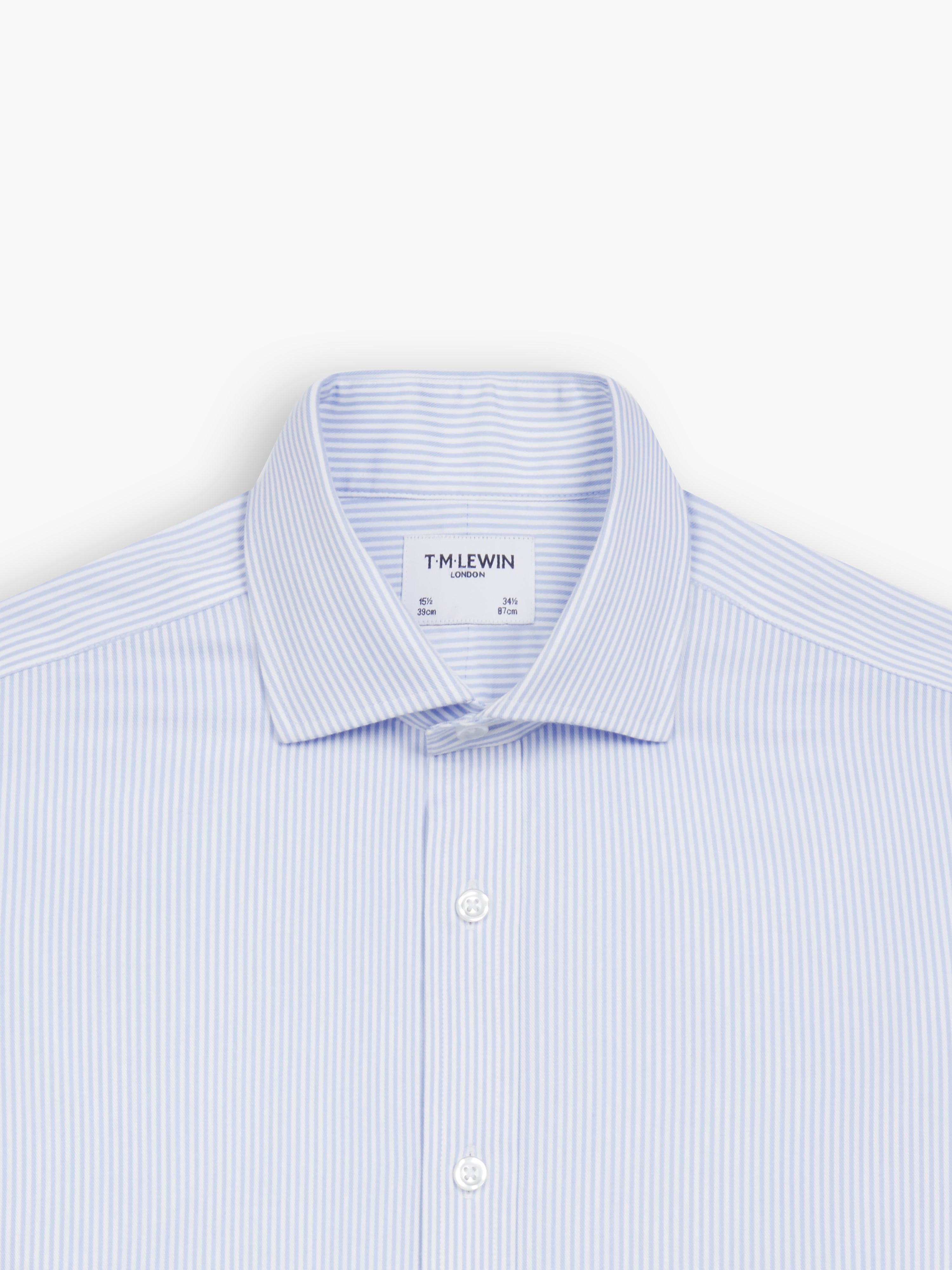 Fine Line Twist Bow Shirt - Blue Stripe
