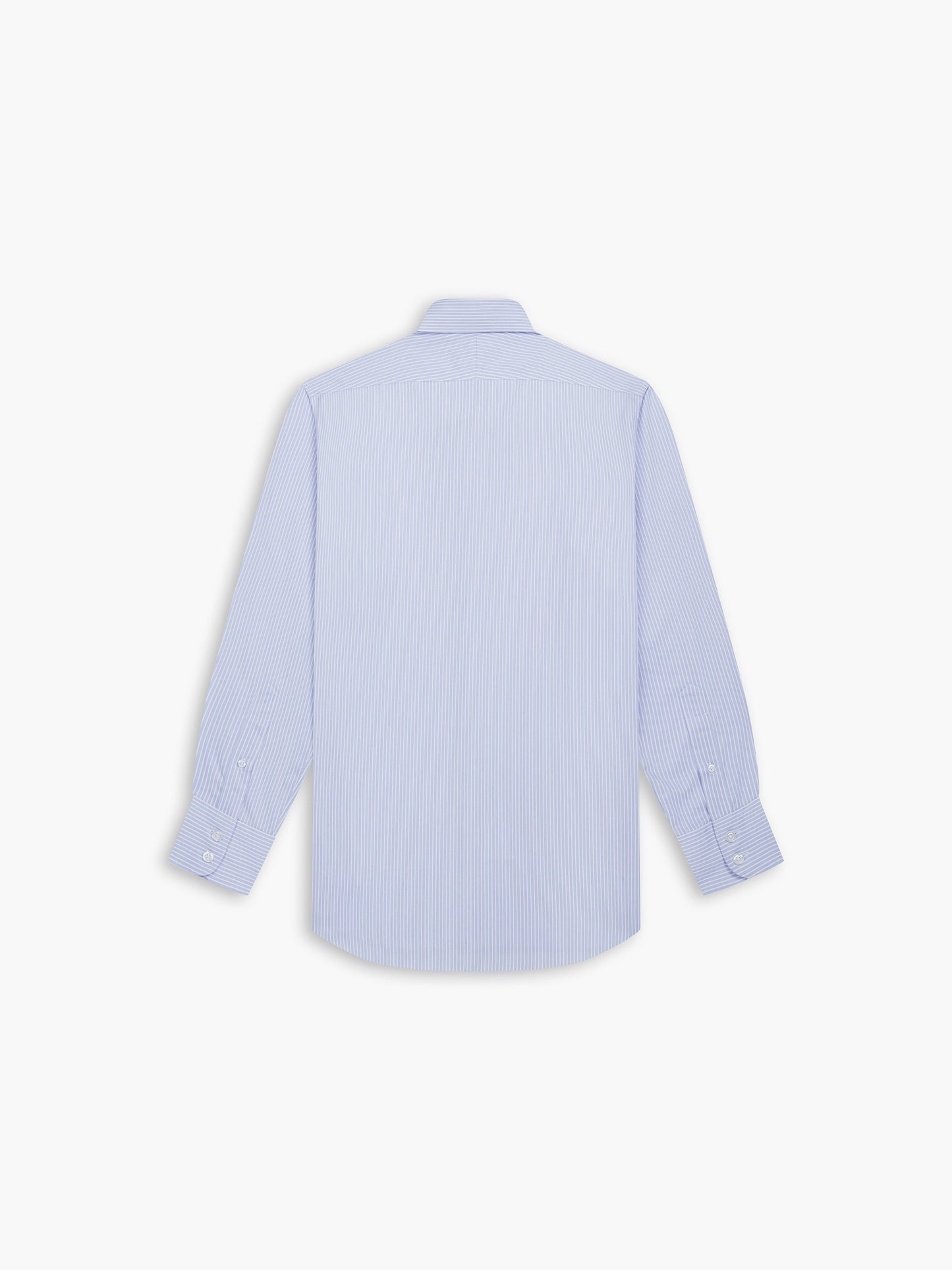 Non-Iron Blue Chalk Stripe Twill Fitted Single Cuff Classic Collar Shirt