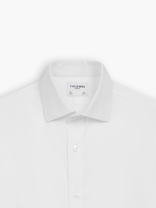 Non-Iron White Oxford Slim Fit Double Cuff Classic Collar Shirt
