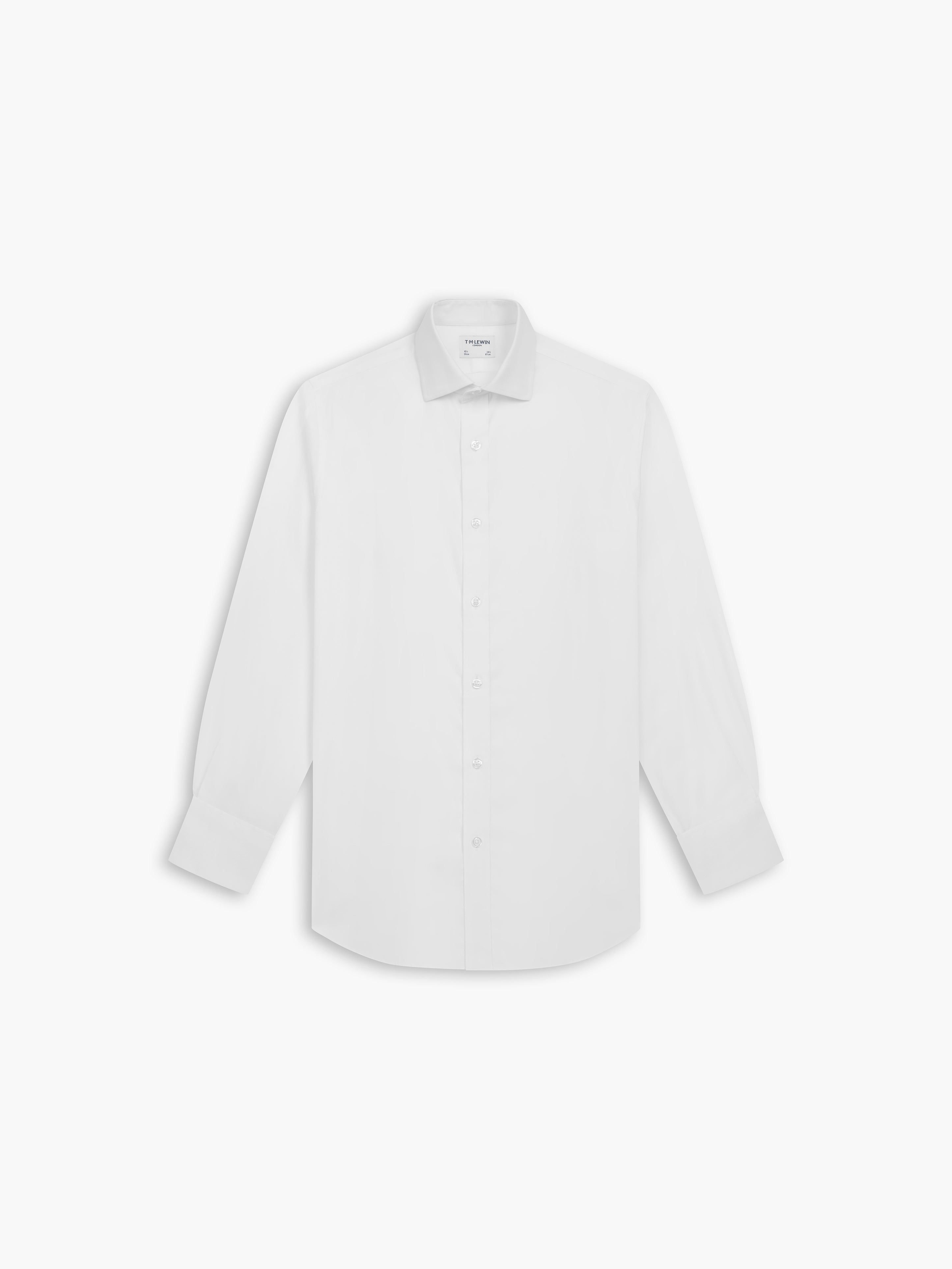 Colleen Regular Fit Classic Shirt With Gold Buttons In White Cotton Oxford