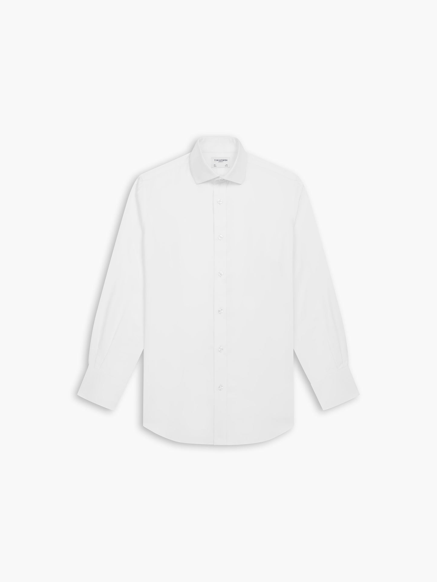 Non-Iron White Oxford Fitted Single Cuff Classic Collar Shirt