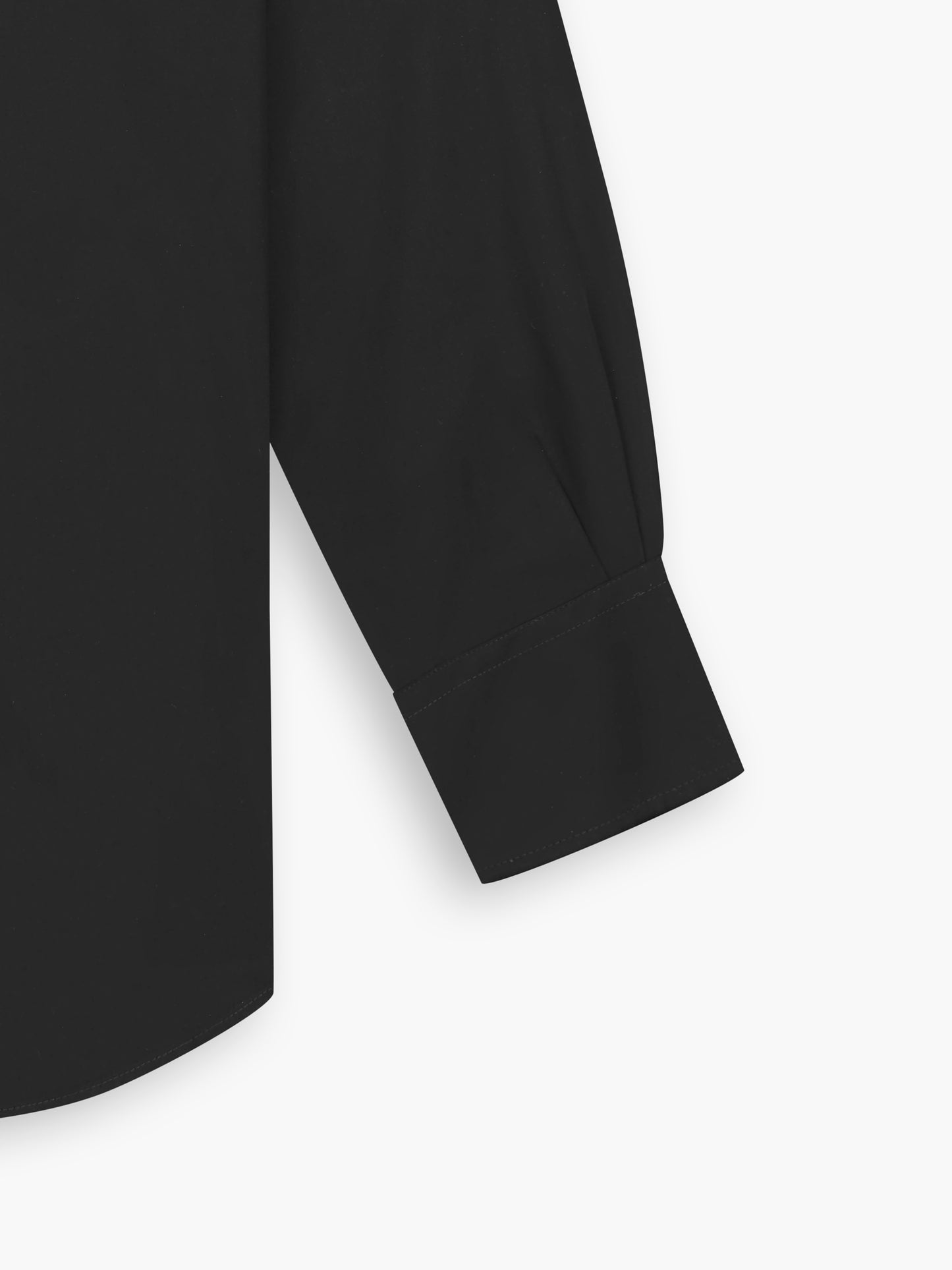 Non-Iron Black Poplin Slim Fit Single Cuff Classic Collar Shirt