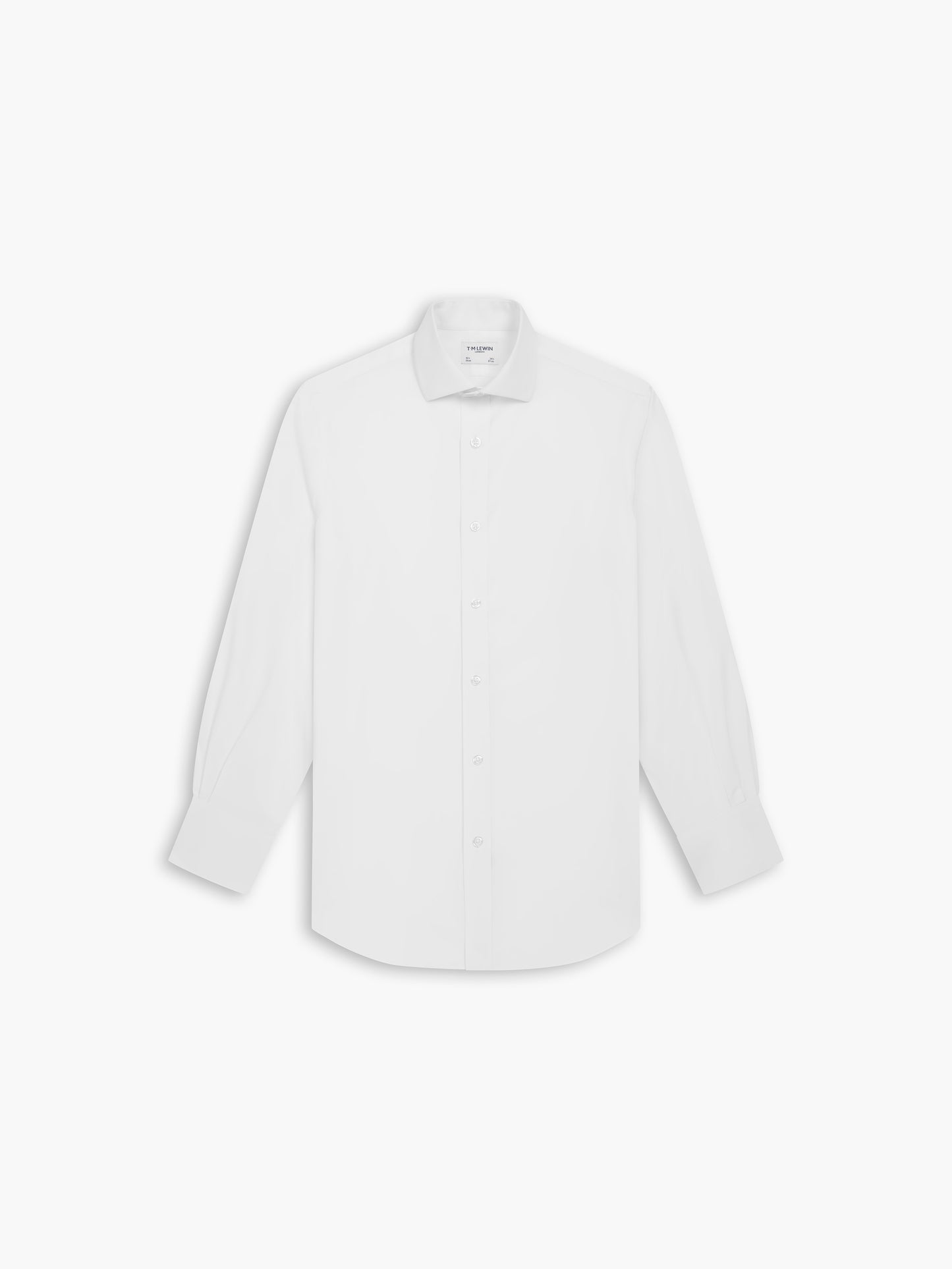 Non-Iron White Poplin Fitted Single Cuff Classic Collar Shirt