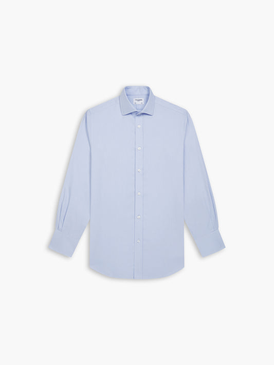 Non-Iron Light Blue Twill Slim Fit Single Cuff Cutaway Collar Shirt