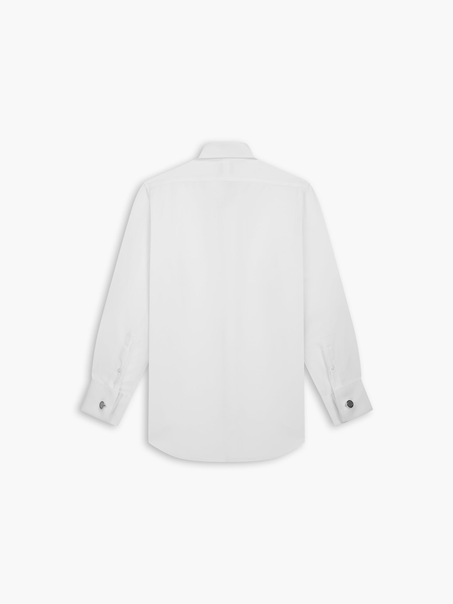 Non-Iron White Twill Slim Fit Dual Cuff Semi Cutaway Collar Shirt
