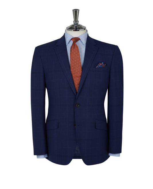 The Northcote Infinity Slim Fit Blue Check Jacket