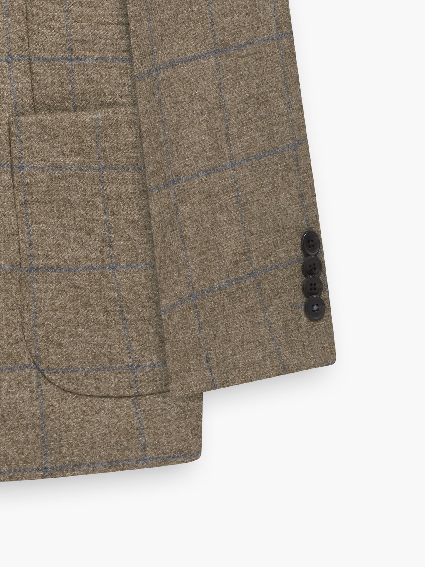 Olivier Slim Fit Jacket in Blue and Neutral Robert Noble Mill Wool Check