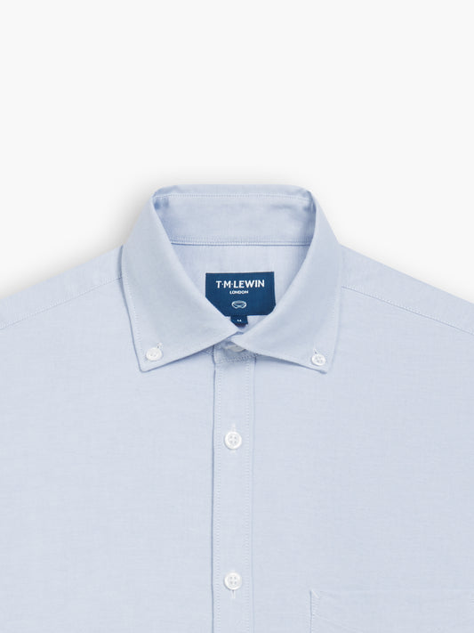 Light Blue Oxford Slim Fit Button Down Collar Casual Shirt