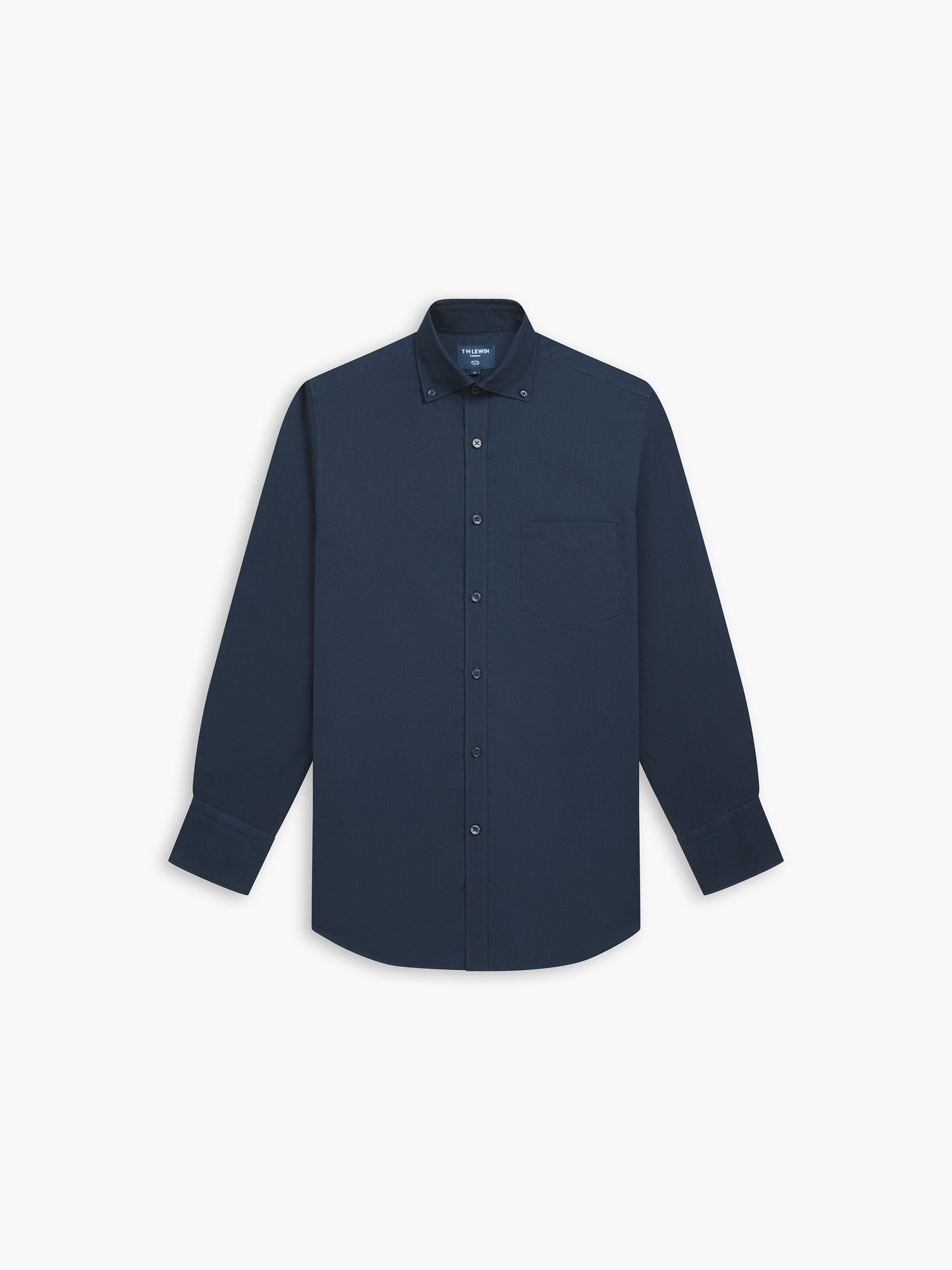 Navy Blue Oxford Slim Fit Button Down Collar Casual Shirt