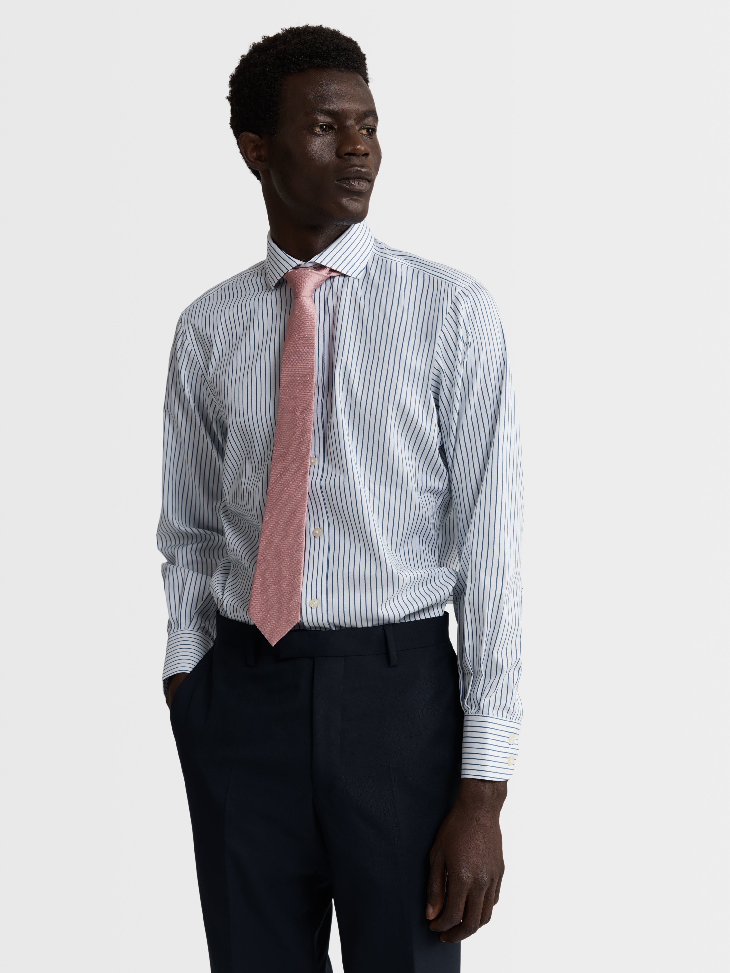 Classic Pink Pin Spot Silk Slim Tie – tmlewinuk