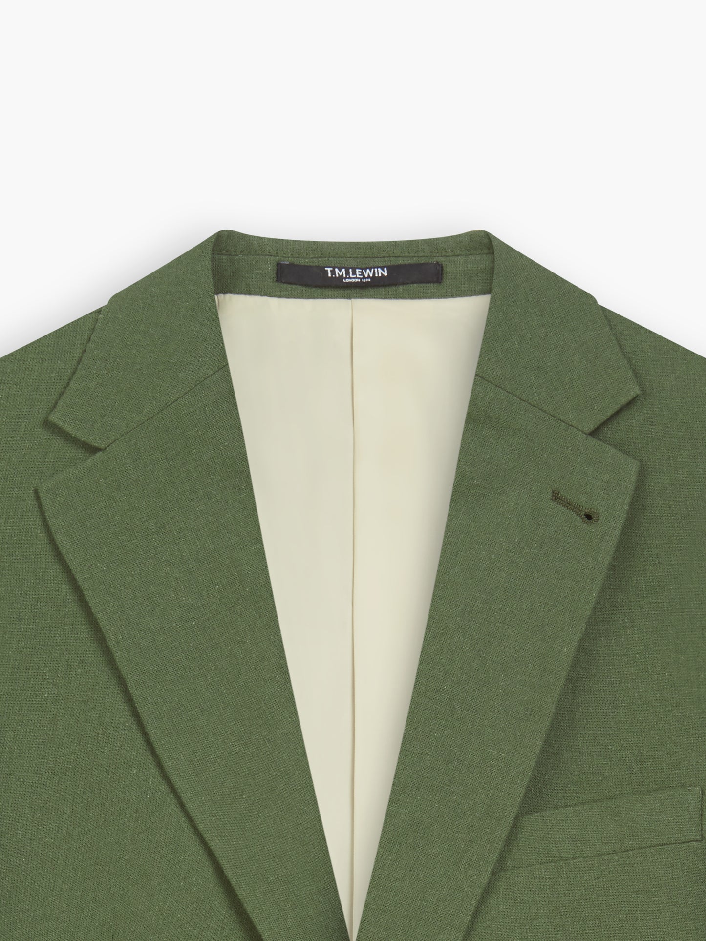 Piccadilly Linen Slim Dark Green Suit Jacket