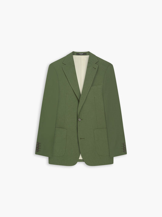 Piccadilly Linen Slim Dark Green Suit Jacket