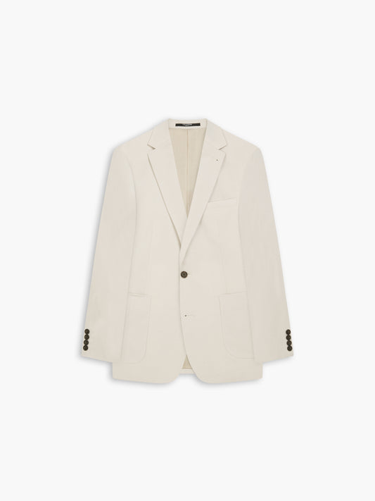 Piccadilly Linen Slim Ecru Suit Jacket