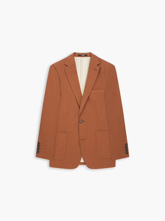 Piccadilly Linen Slim Rust Suit Jacket