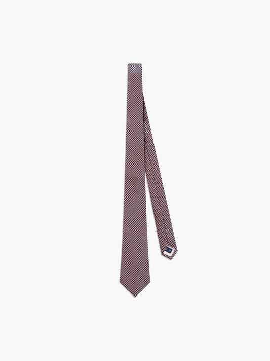 Classic Pink Mini Dogtooth Silk Slim Tie