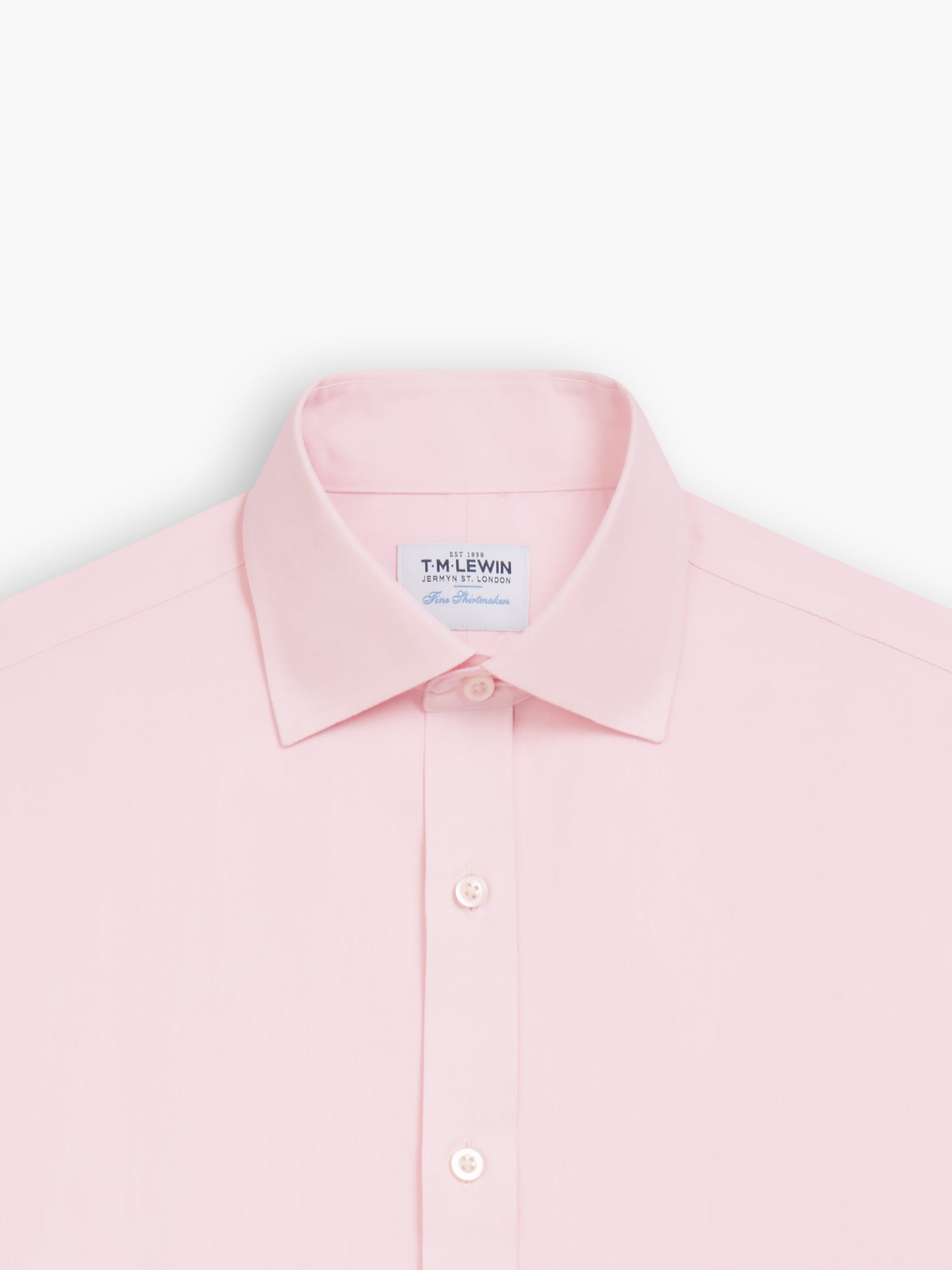 Non-Iron Pink Plain Twill Regular Fit Single Cuff Classic Collar Shirt
