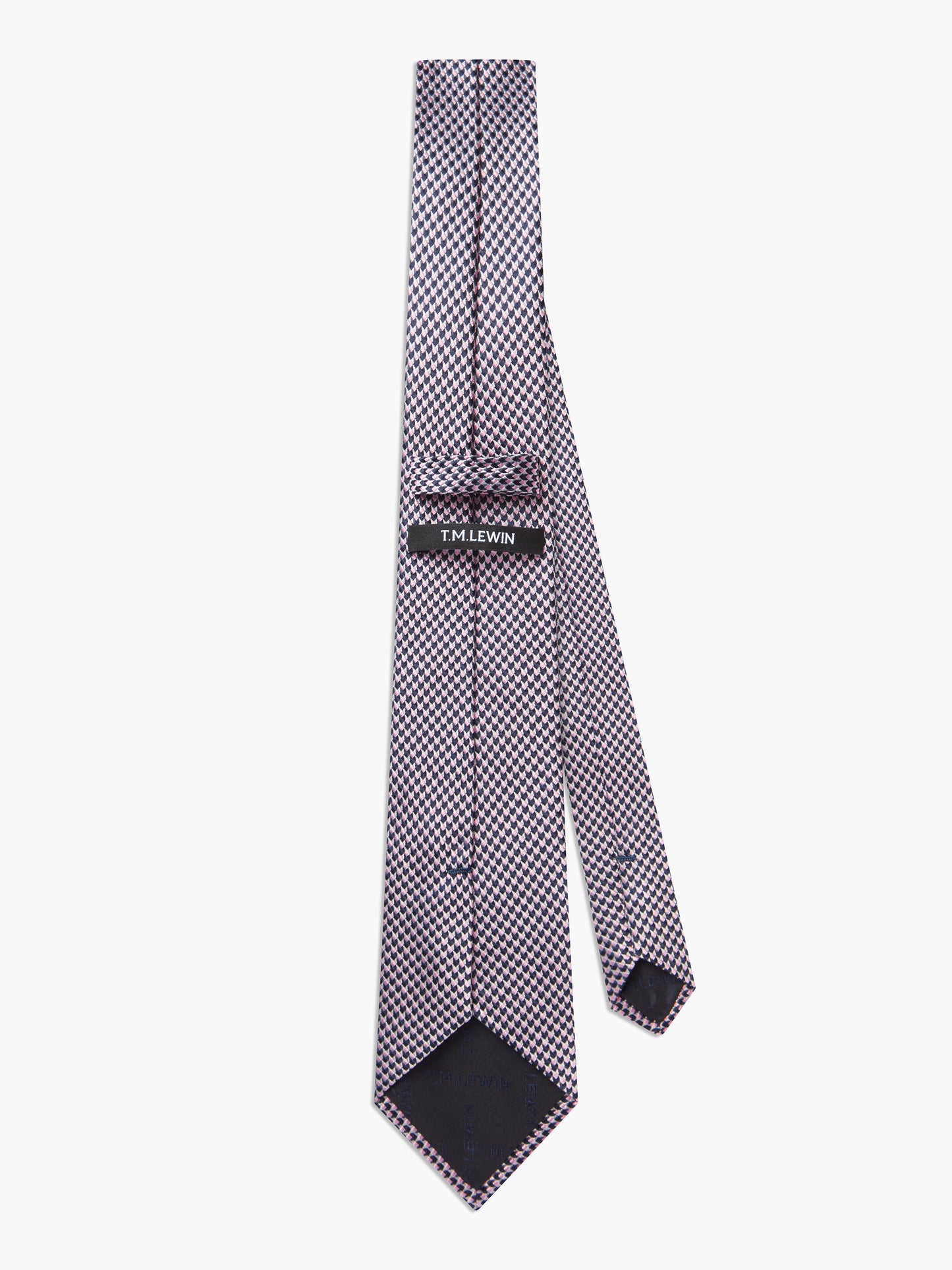 Pink & Navy Micro-Geo Silk Tie