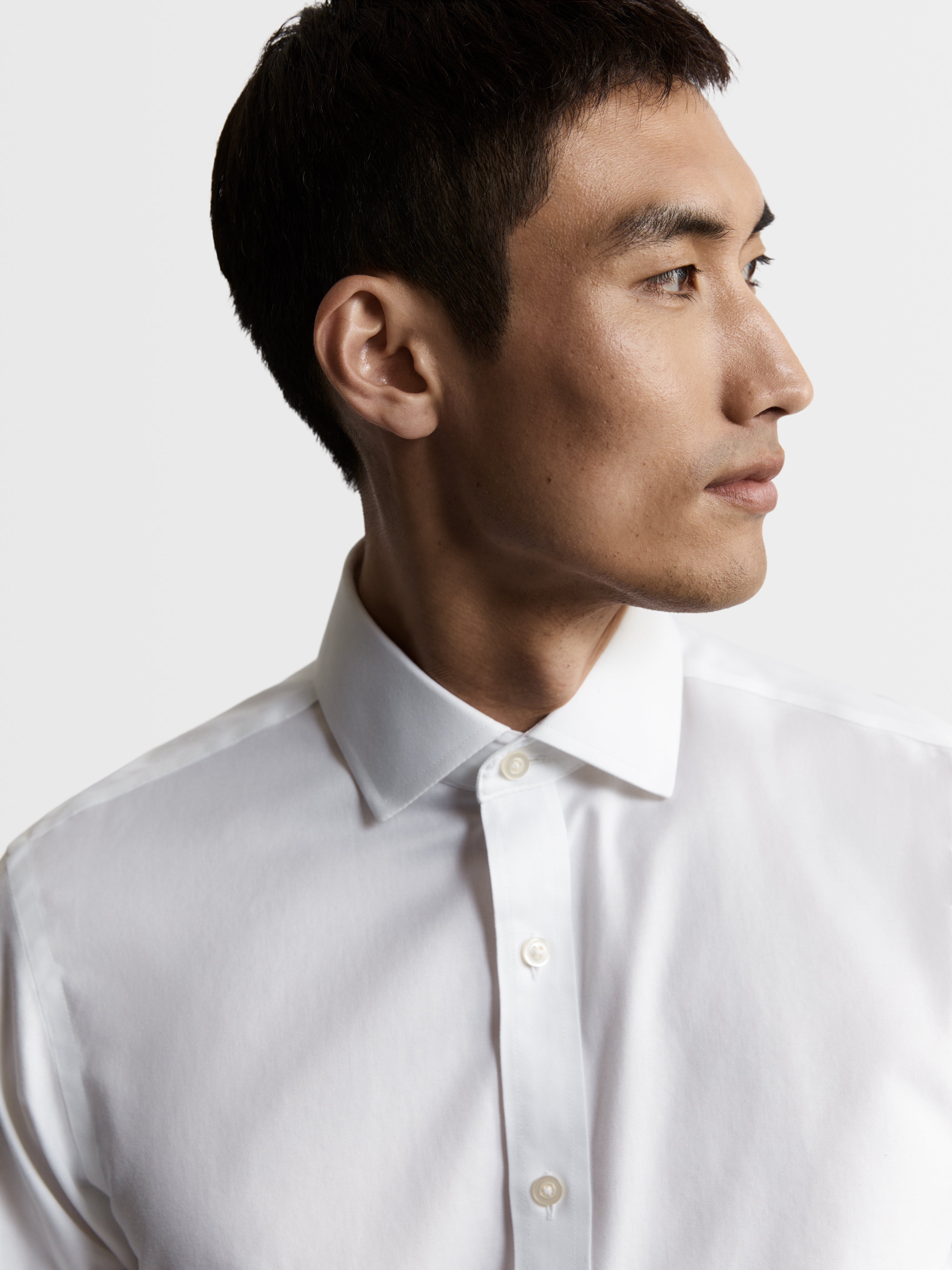 Max Performance White Twill Fitted Single Cuff Classic