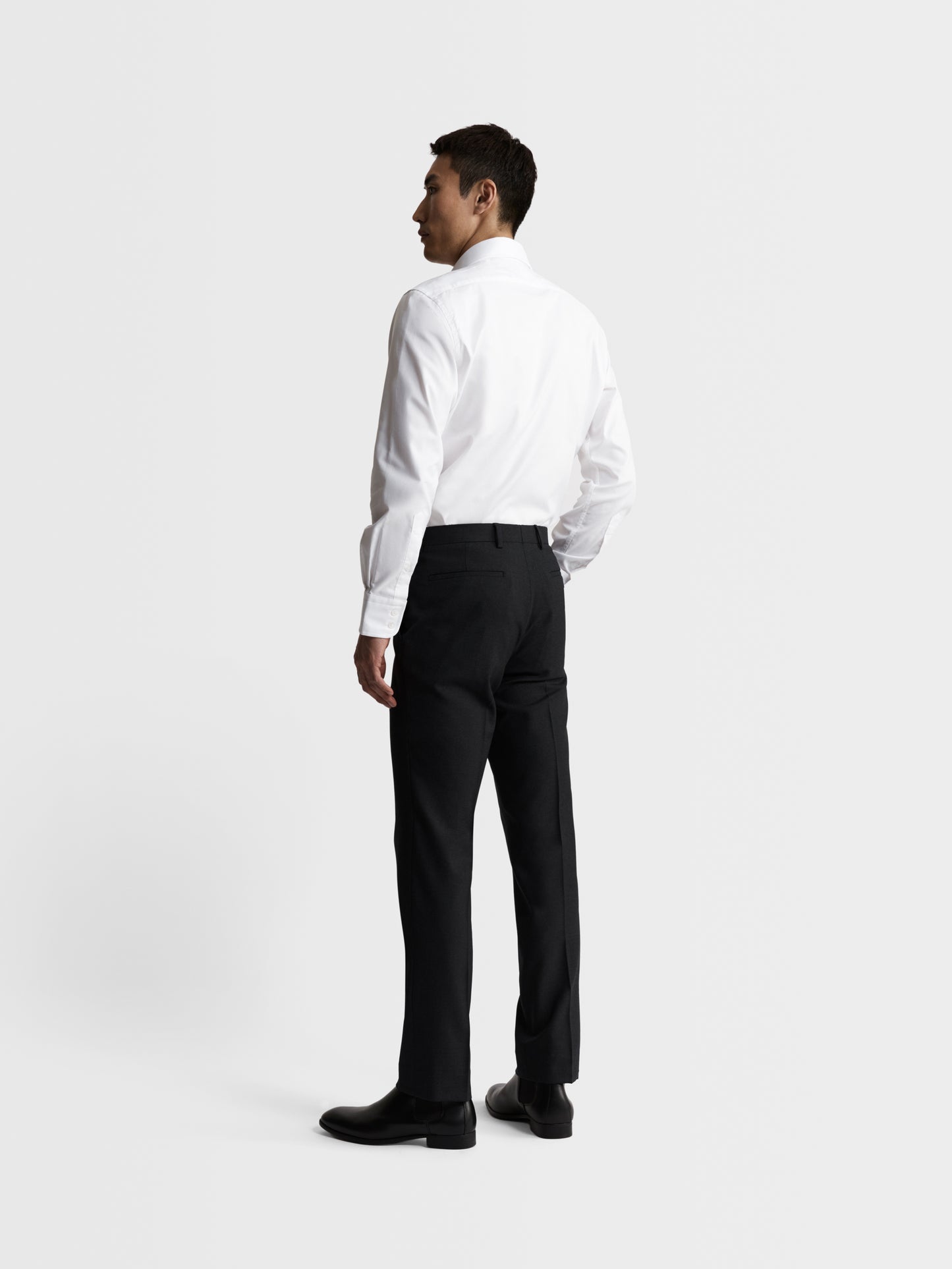 White Oxford Slim Fit Single Cuff Classic Collar Shirt