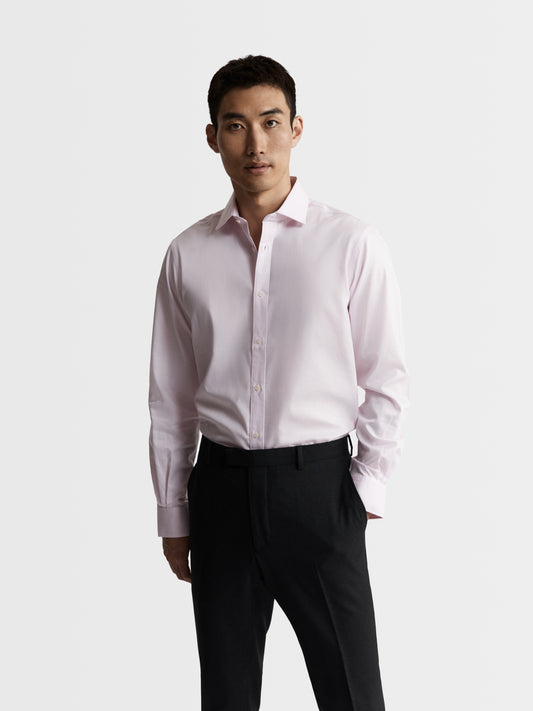 Image 1 of Max Performance Pink Twill Slim Fit Single Cuff Classic Collar Shirt