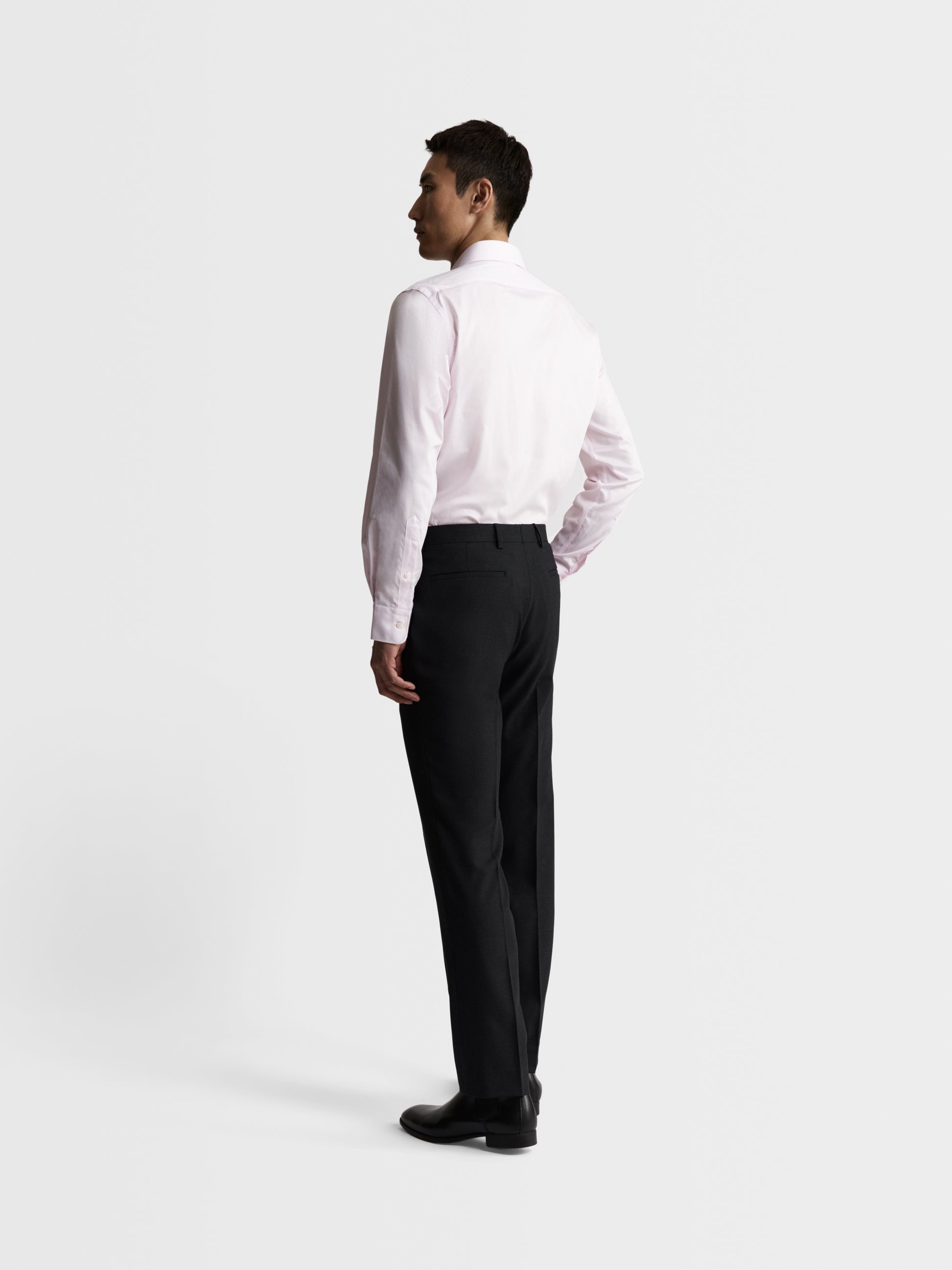 Image 5 of Max Performance Pink Twill Fitted Single Cuff Classic Collar Shirt