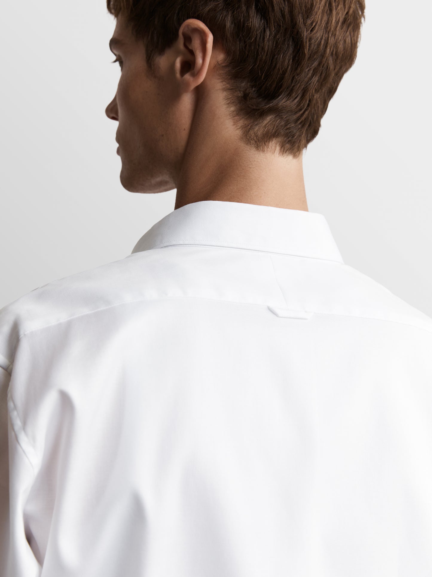 Image 3 of Plain Statement Twill Slim Fit White Shirt