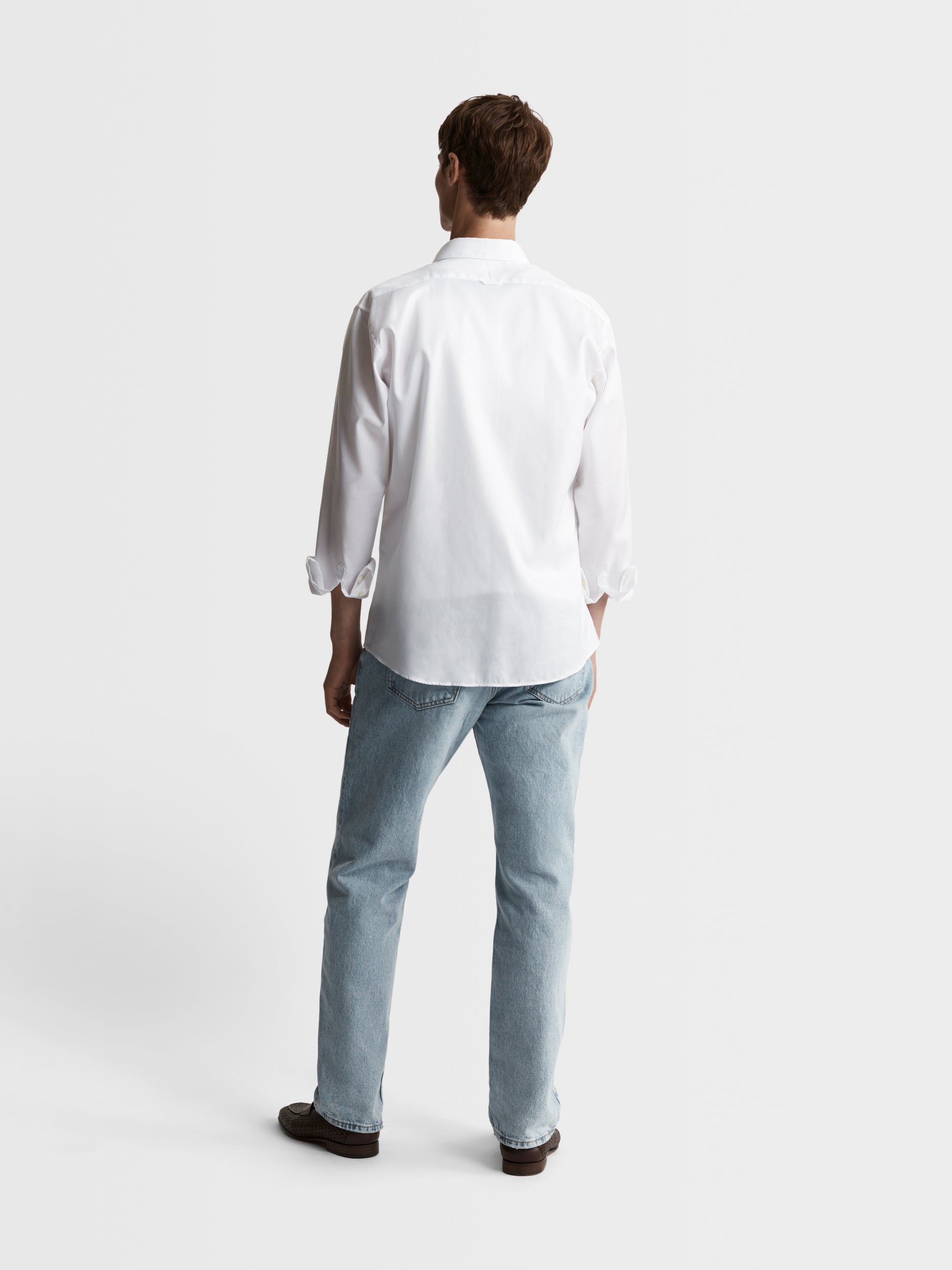 Image 5 of Plain Statement Twill Slim Fit White Shirt