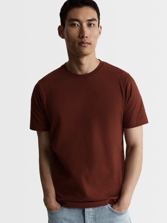 Image 1 of Burgundy Organic Cotton Crew Neck T-Shirt