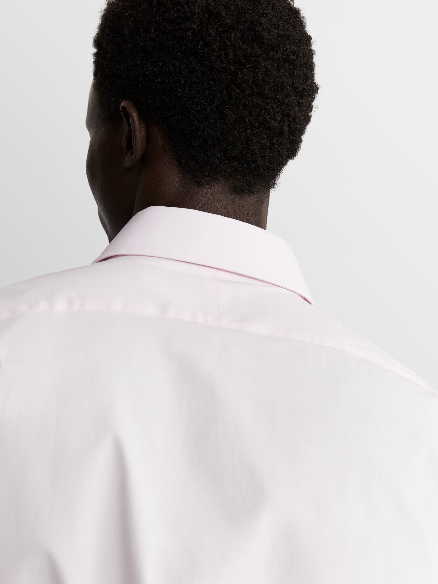 Image 3 of Pink Poplin Stretch Slim Fit Single Cuff Cutaway Collar Shirt