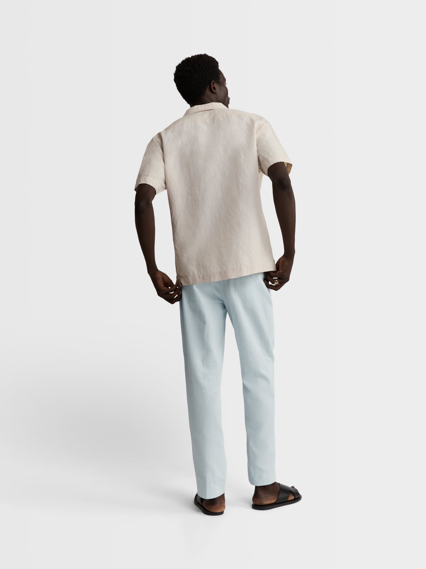 Image 7 of Beige Stripe Linen Casual Shirt