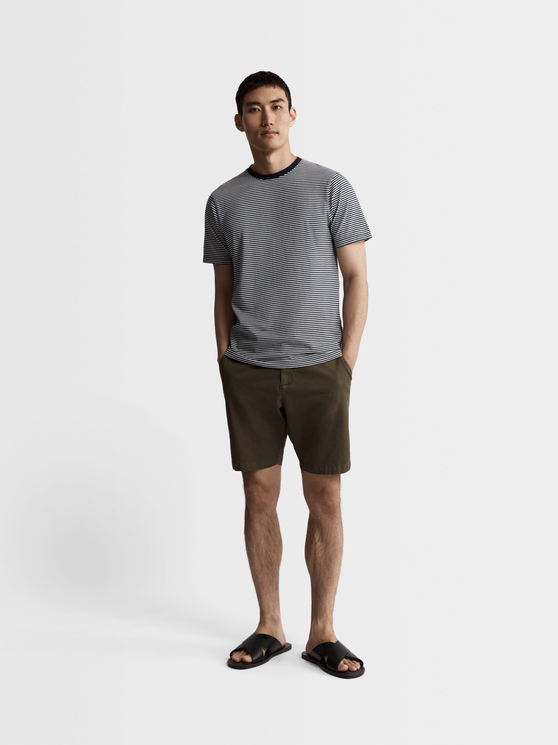 Image 4 of Slim Fit Khaki Chino Shorts