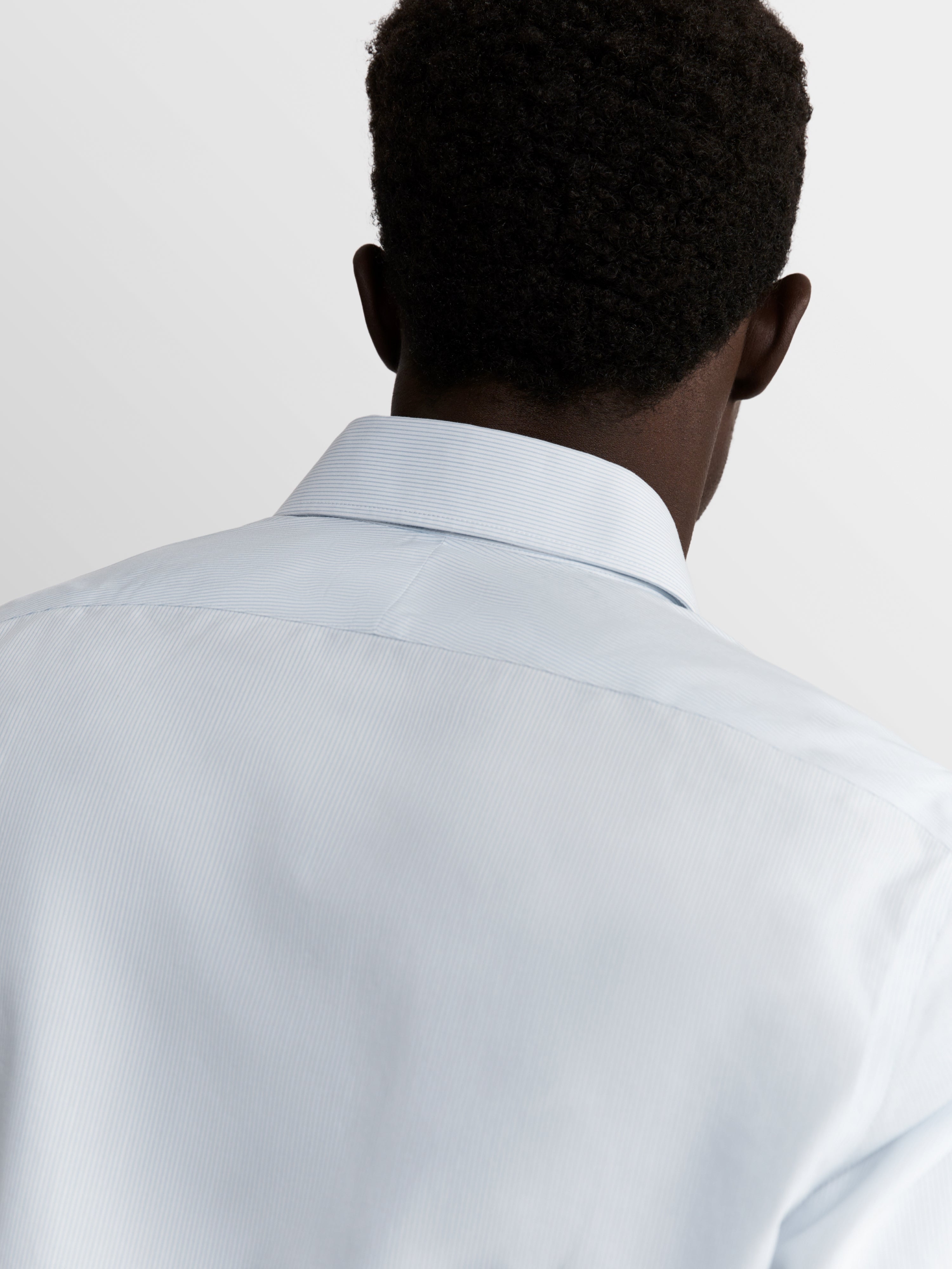 Non-Iron Dry Smart Fit Poplin Stand Collar Shirt with Design Detail