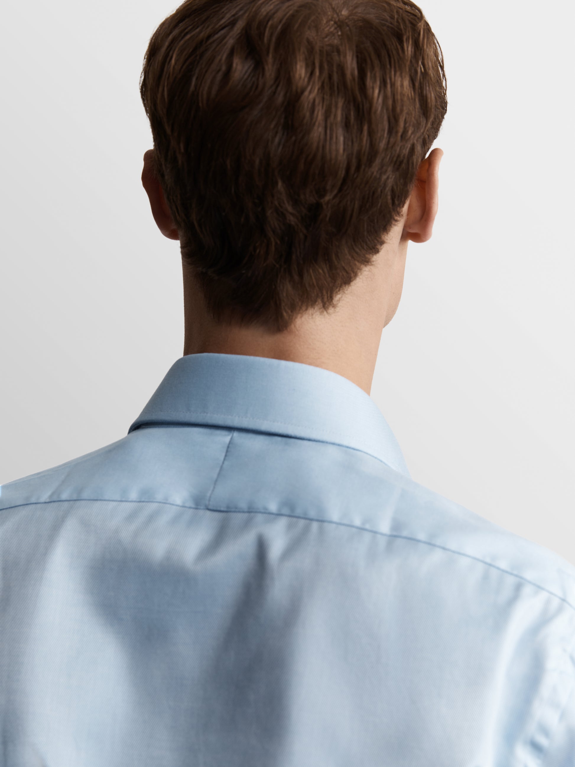 Image 3 of Blue Bold Twill Slim Fit Double Cuff Cutaway Collar Shirt