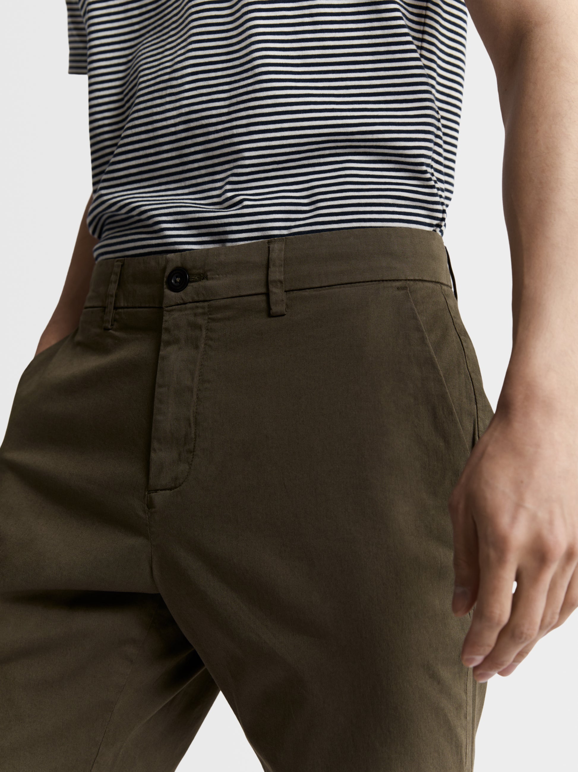 Image 2 of Slim Fit Khaki Chino Shorts