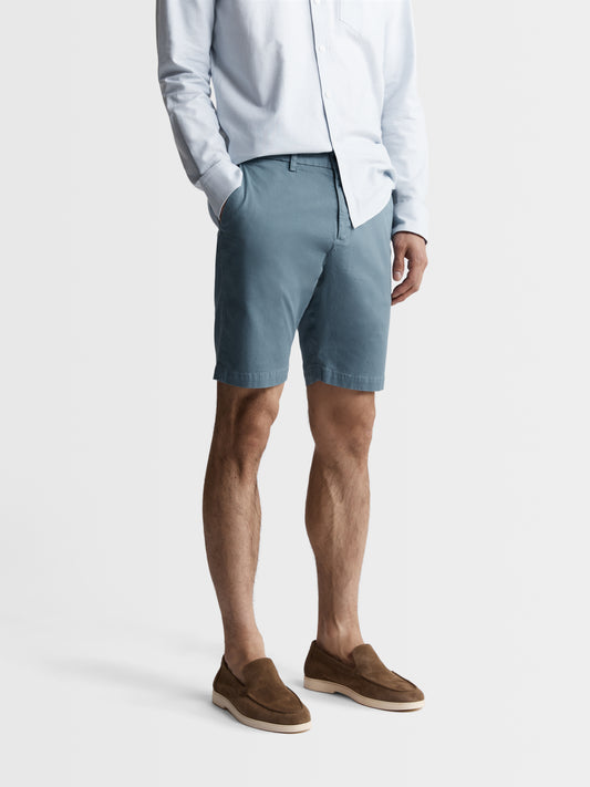 Image 1 of Slim Fit Blue Chino Shorts